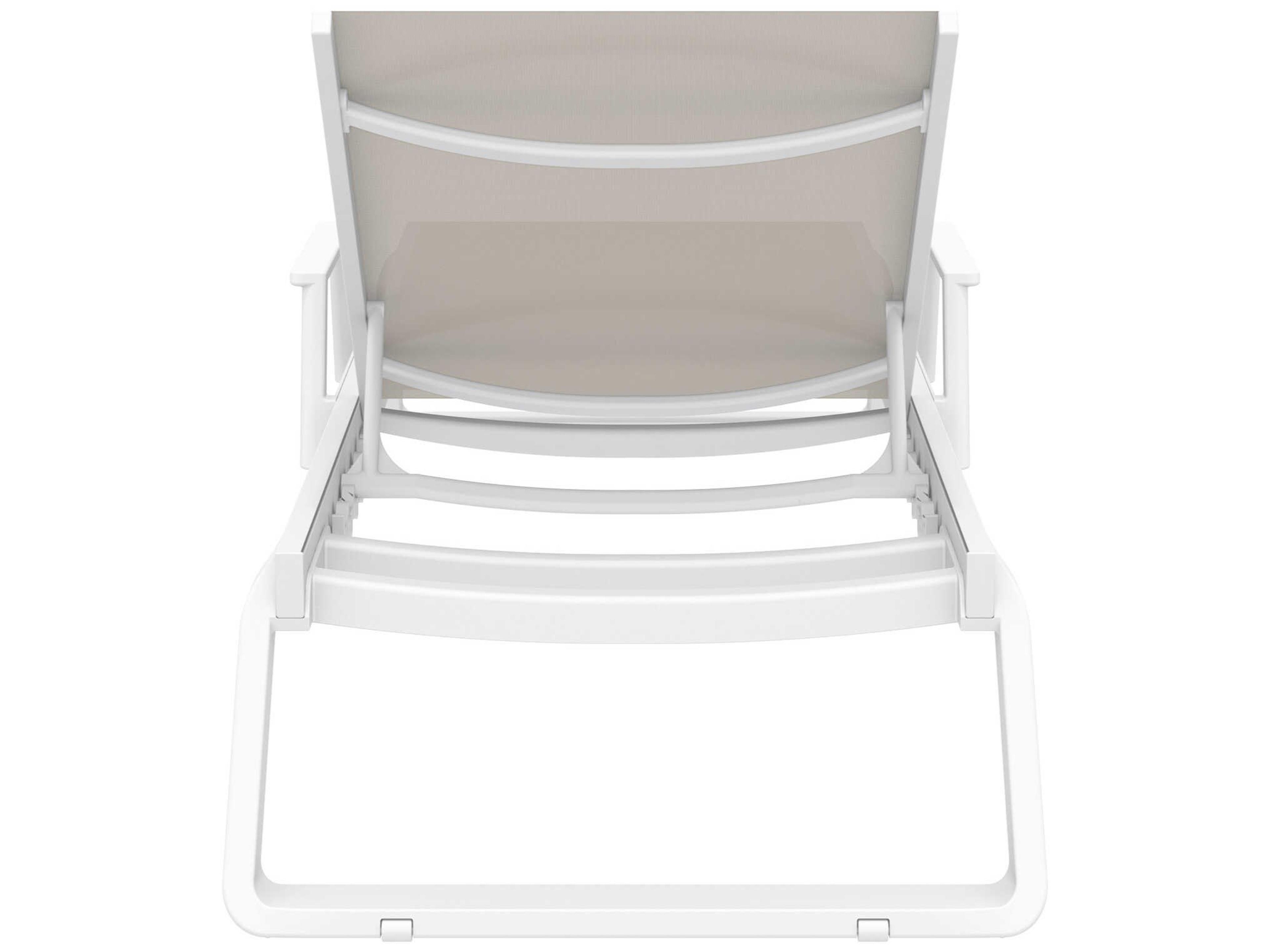 Compamia Tropic White Taupe Aluminum Sling Chaise Lounge