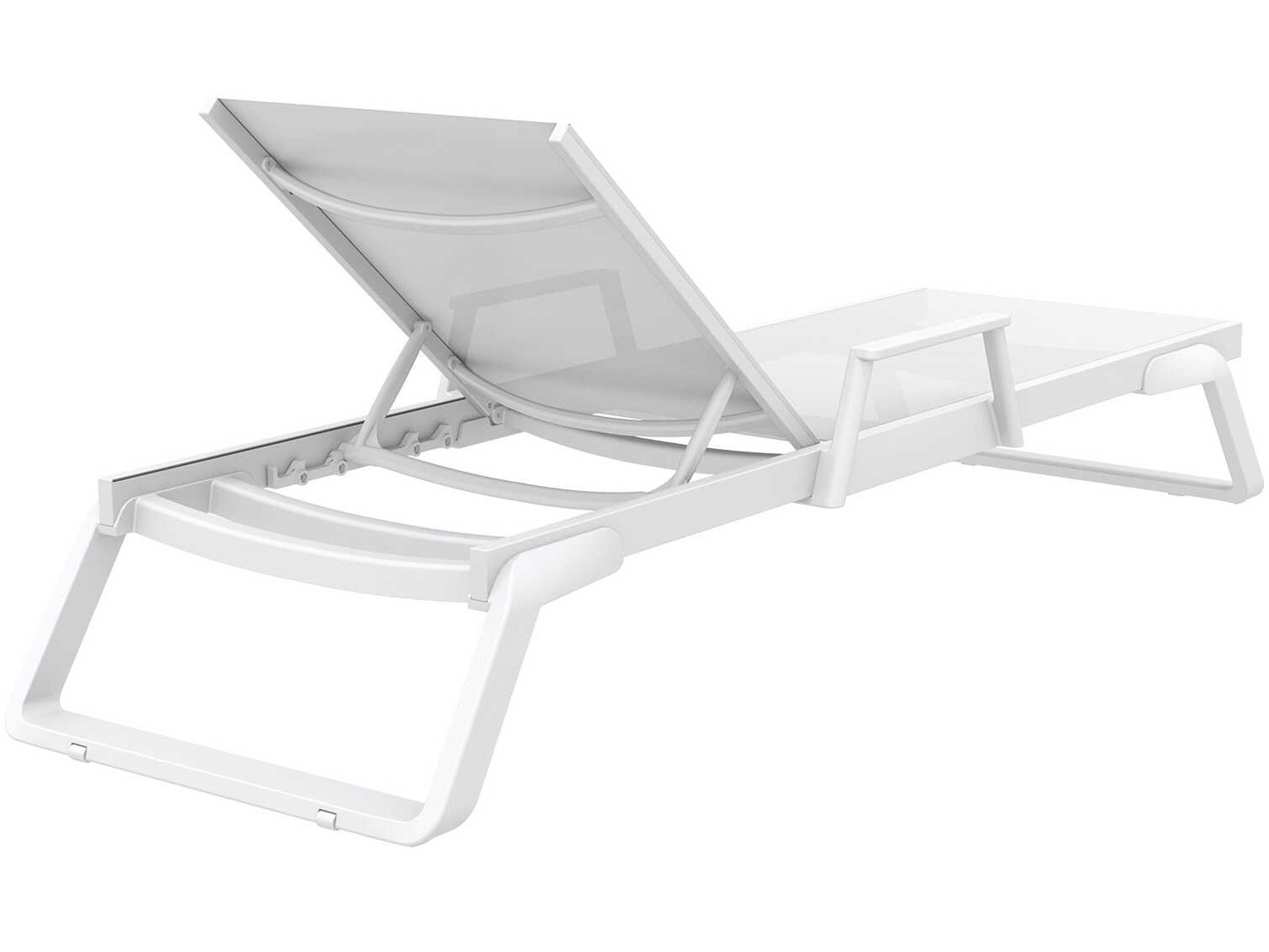 Compamia Tropic White Aluminum Sling Chaise Lounge
