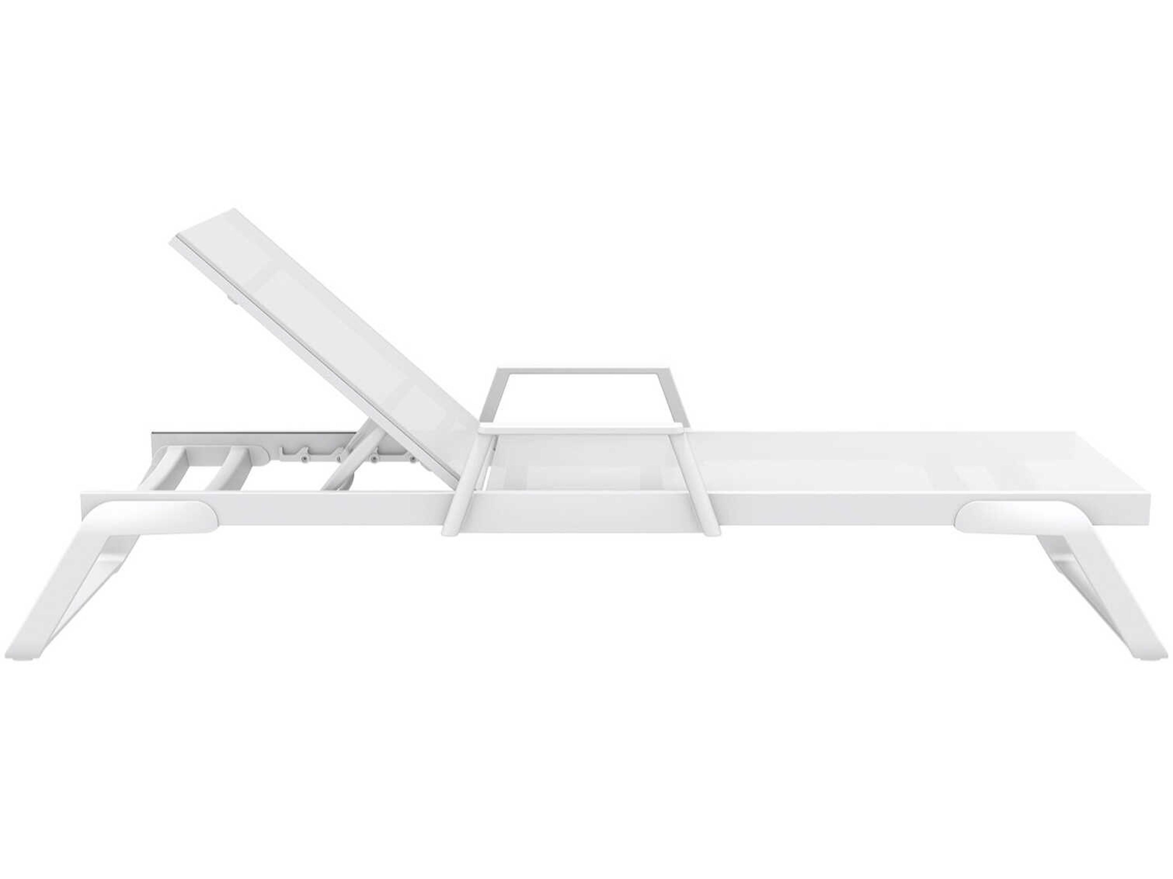 Compamia Tropic White Aluminum Sling Chaise Lounge