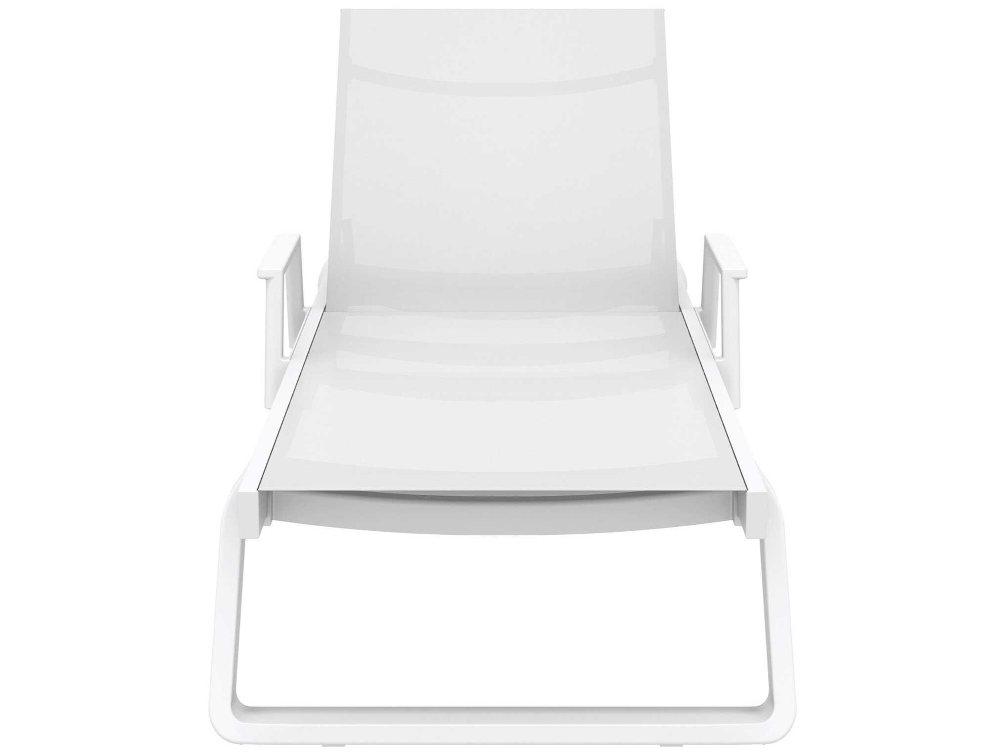 Compamia Tropic White Aluminum Sling Chaise Lounge
