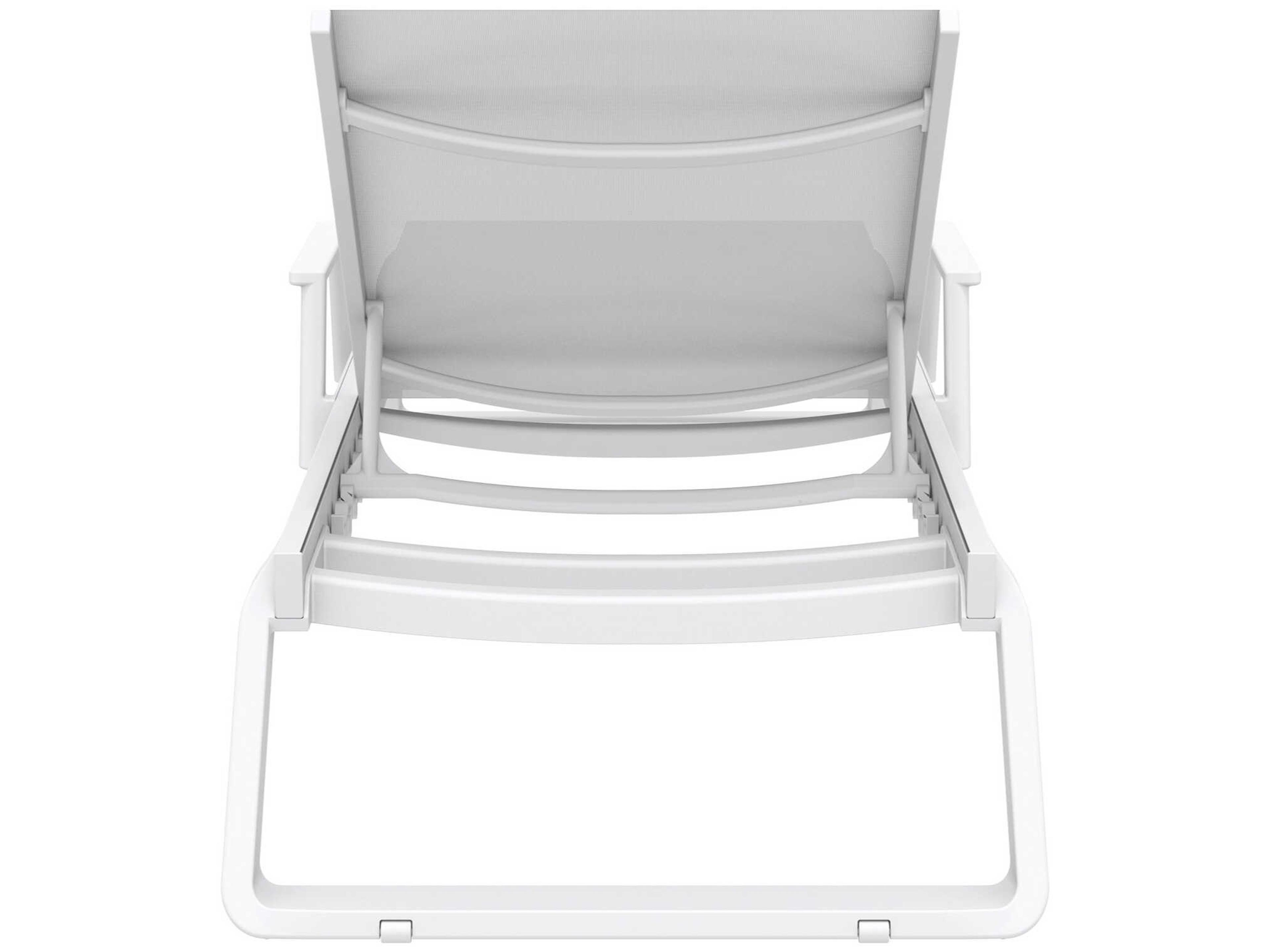 Compamia Tropic White Aluminum Sling Chaise Lounge