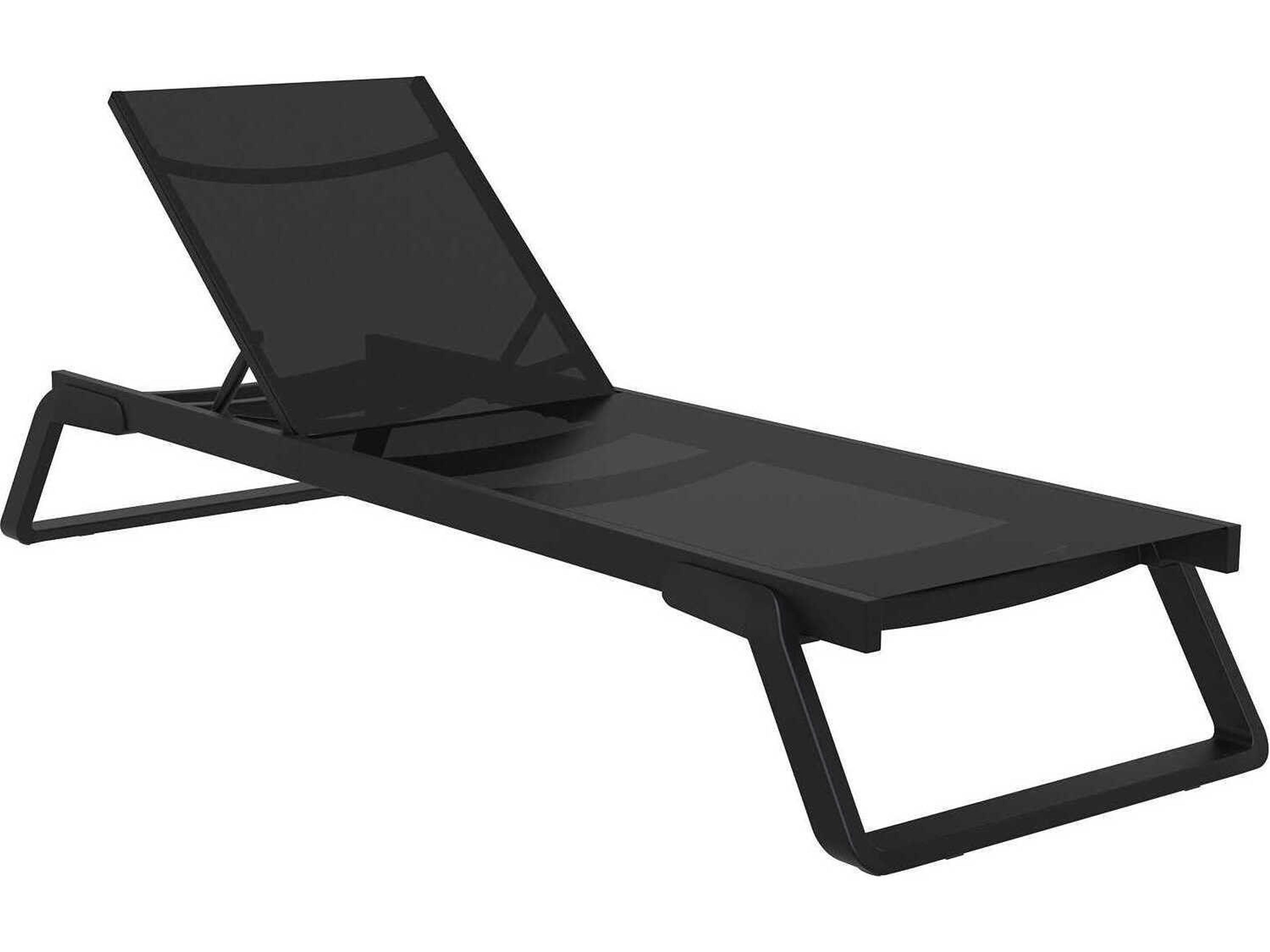Tropic Black Aluminum Sling Chaise Lounge