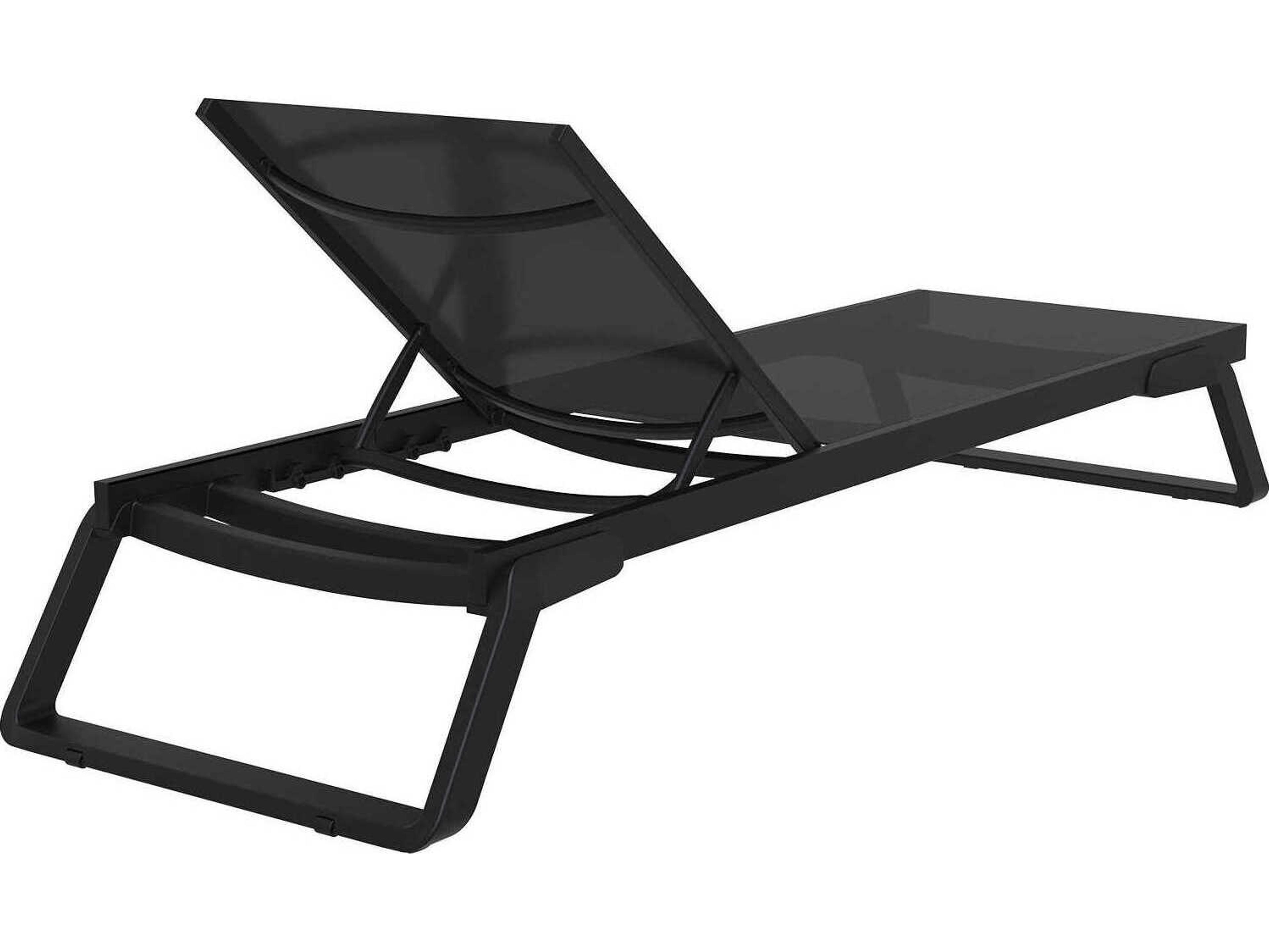 Compamia Tropic Black Aluminum Sling Chaise Lounge