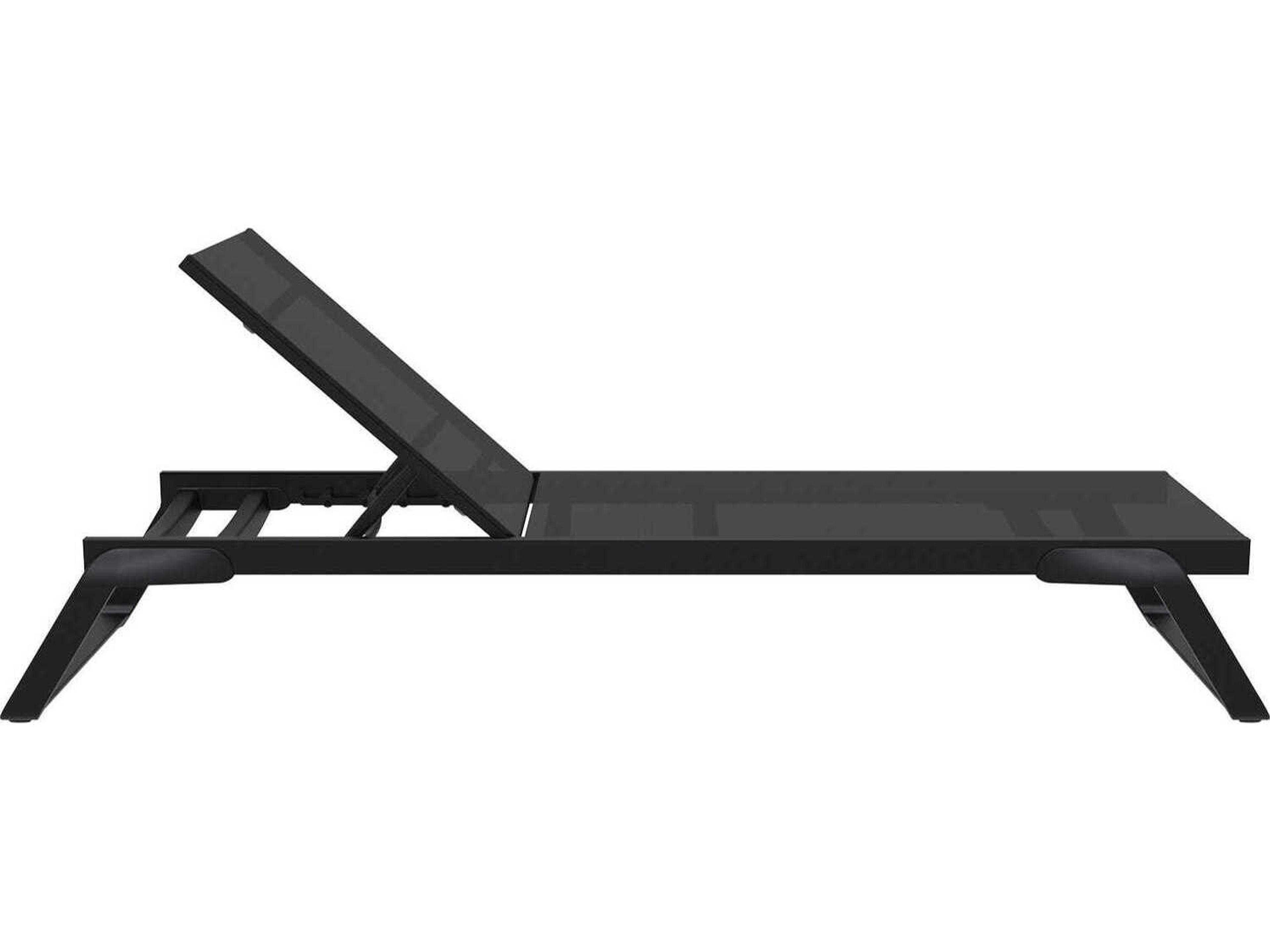 Compamia Tropic Black Aluminum Sling Chaise Lounge