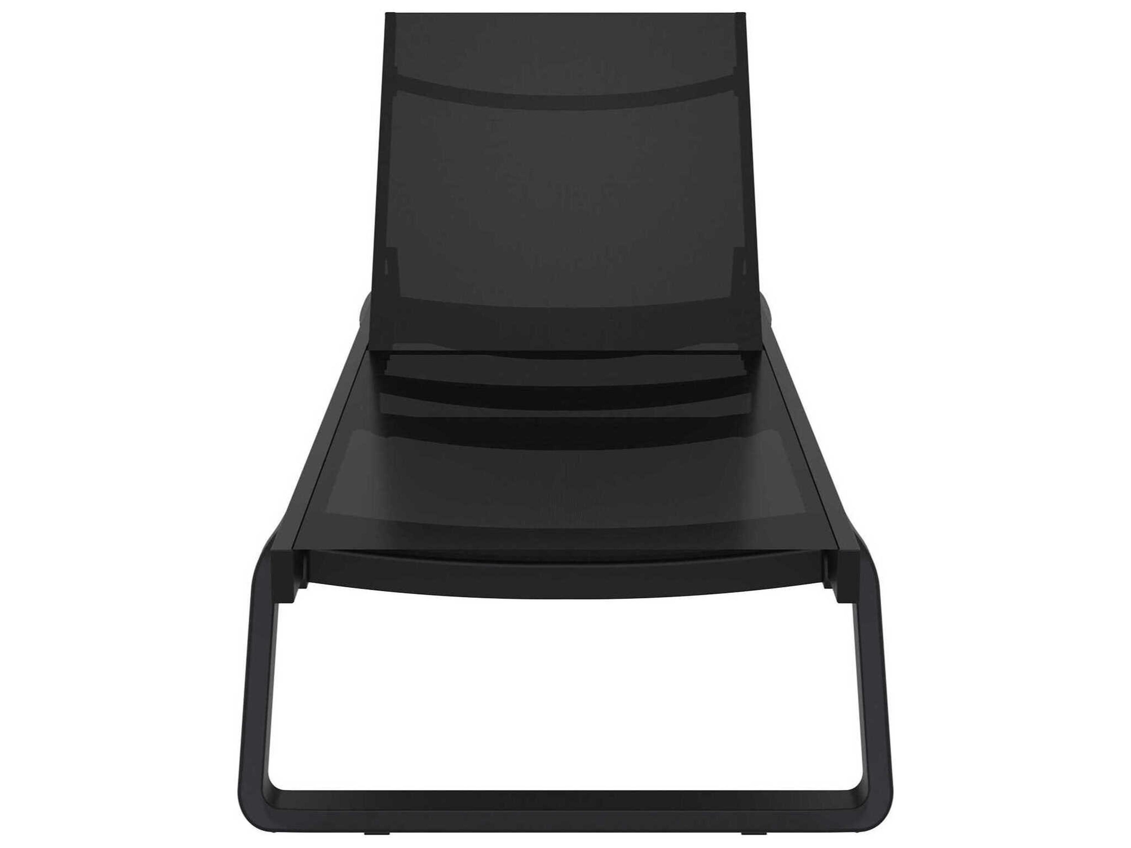Compamia Tropic Black Aluminum Sling Chaise Lounge