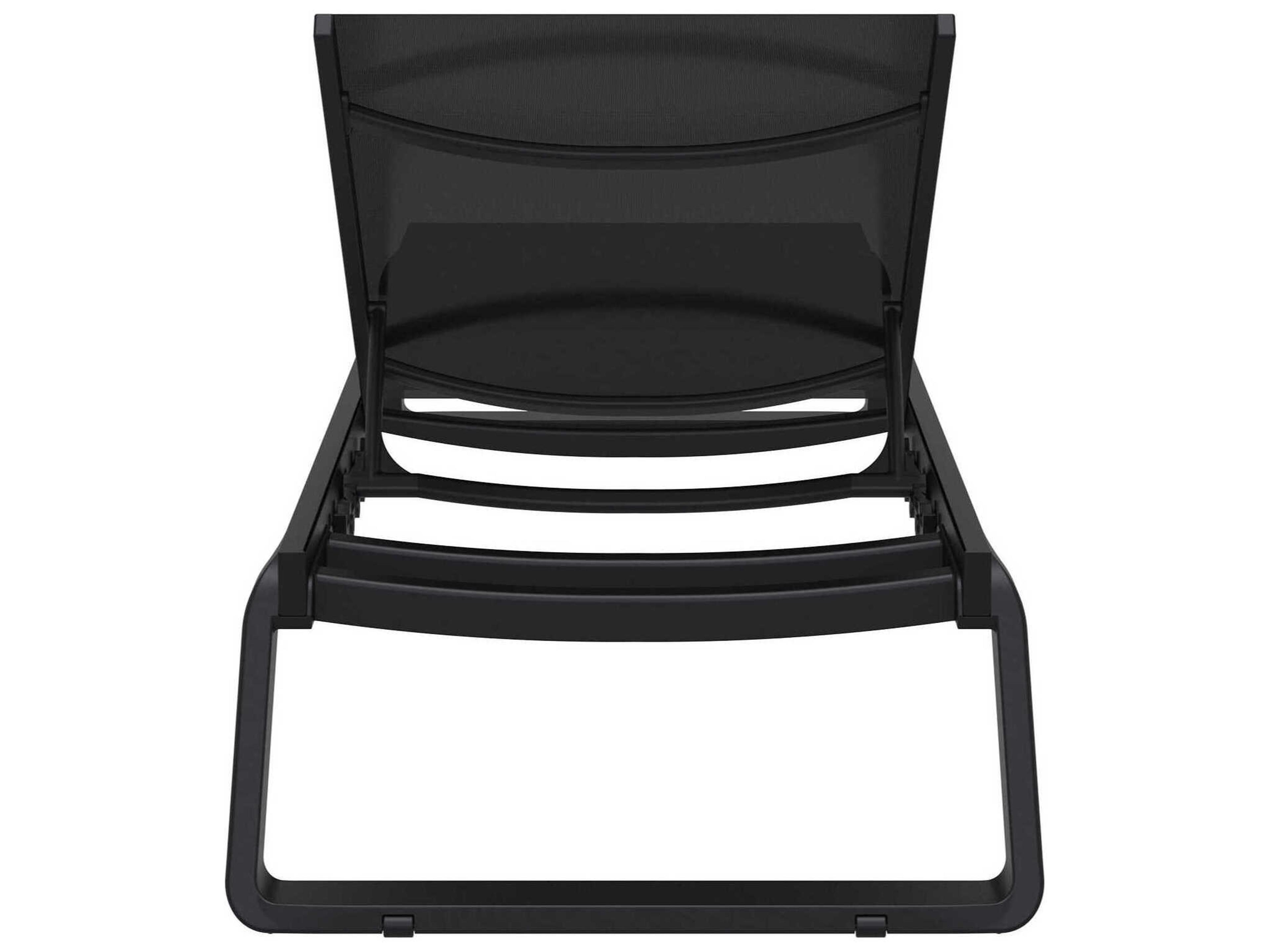 Compamia Tropic Black Aluminum Sling Chaise Lounge