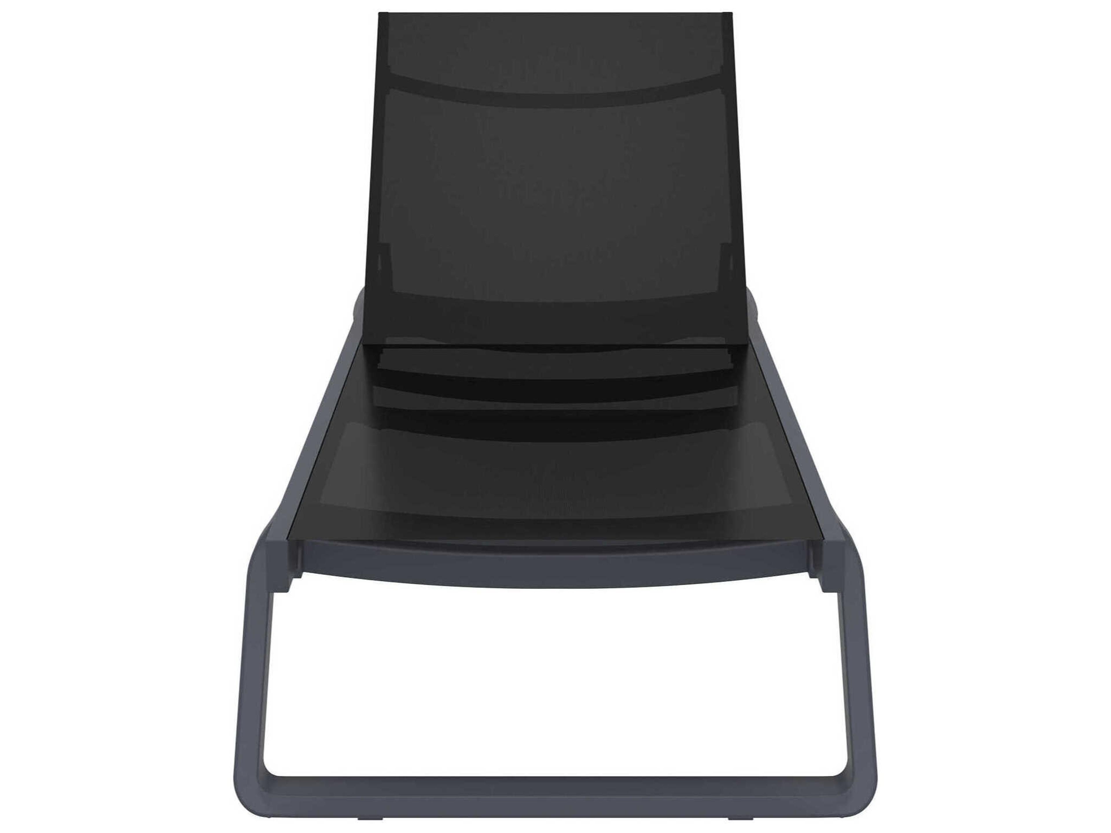 Compamia Tropic Dark Gray Black Aluminum Sling Chaise Lounge