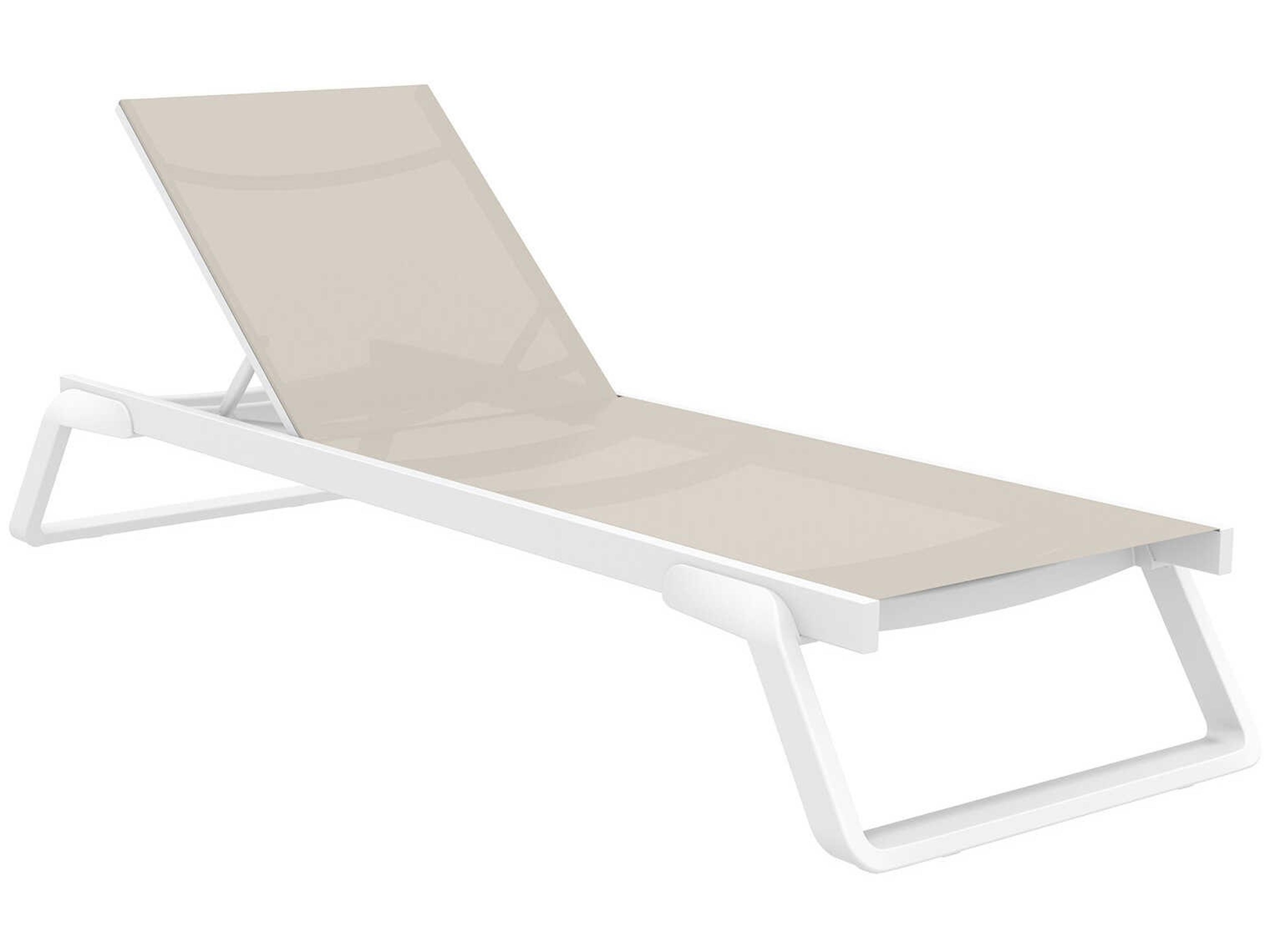 Tropic White Taupe Aluminum Sling Chaise Lounge