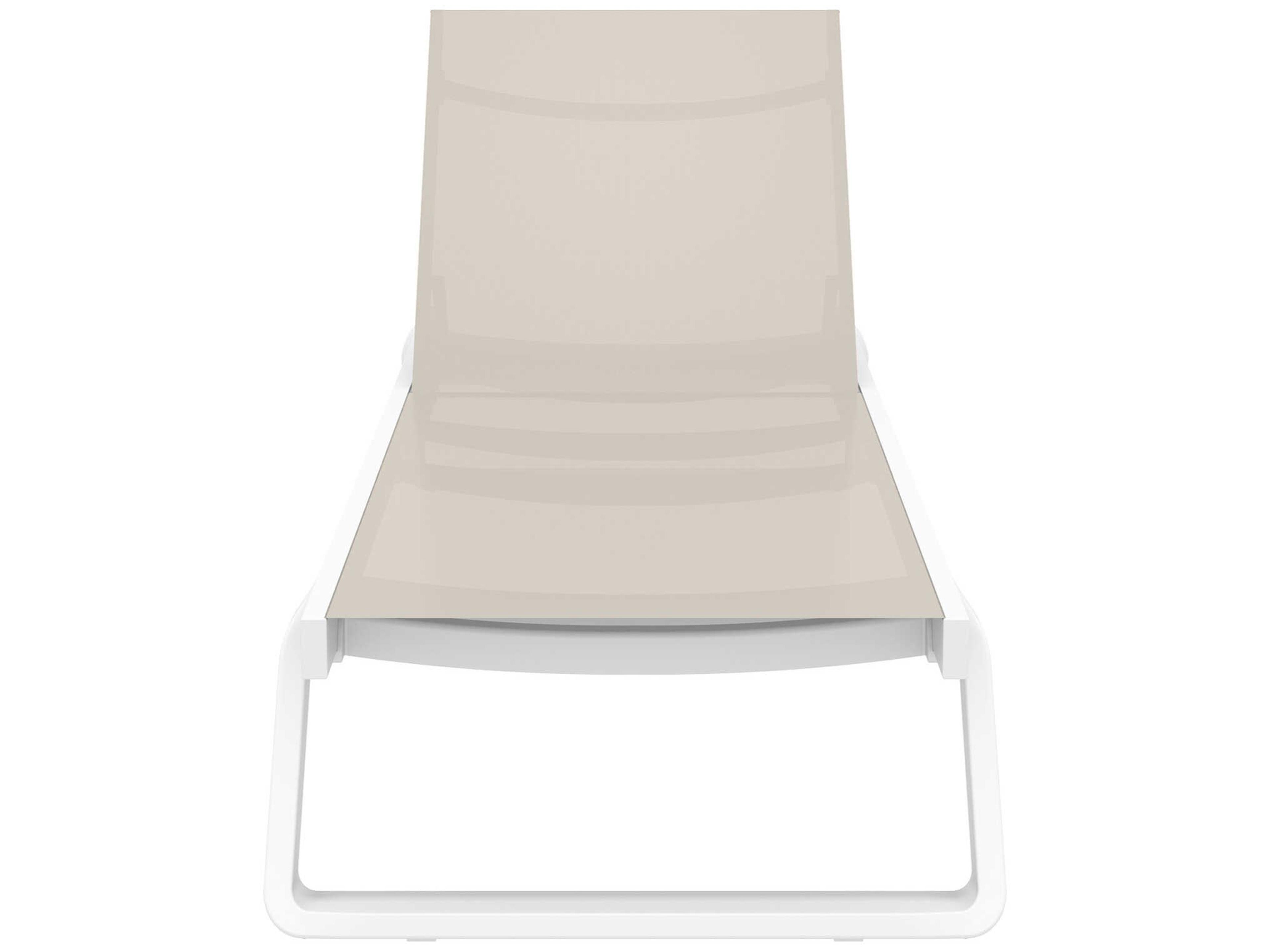 Compamia Tropic White Taupe Aluminum Sling Chaise Lounge