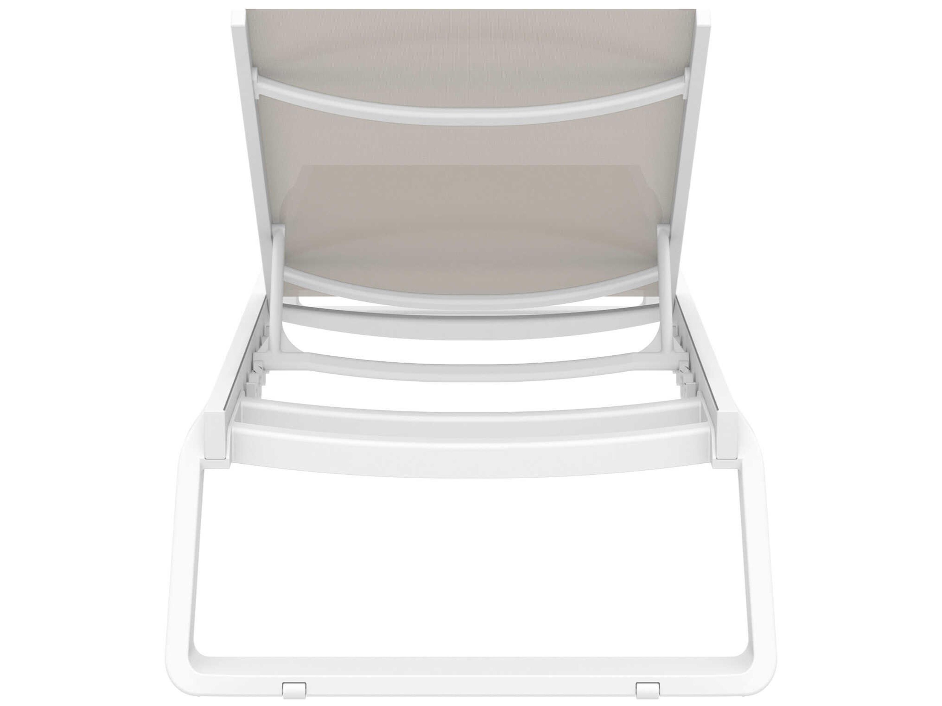 Compamia Tropic White Taupe Aluminum Sling Chaise Lounge