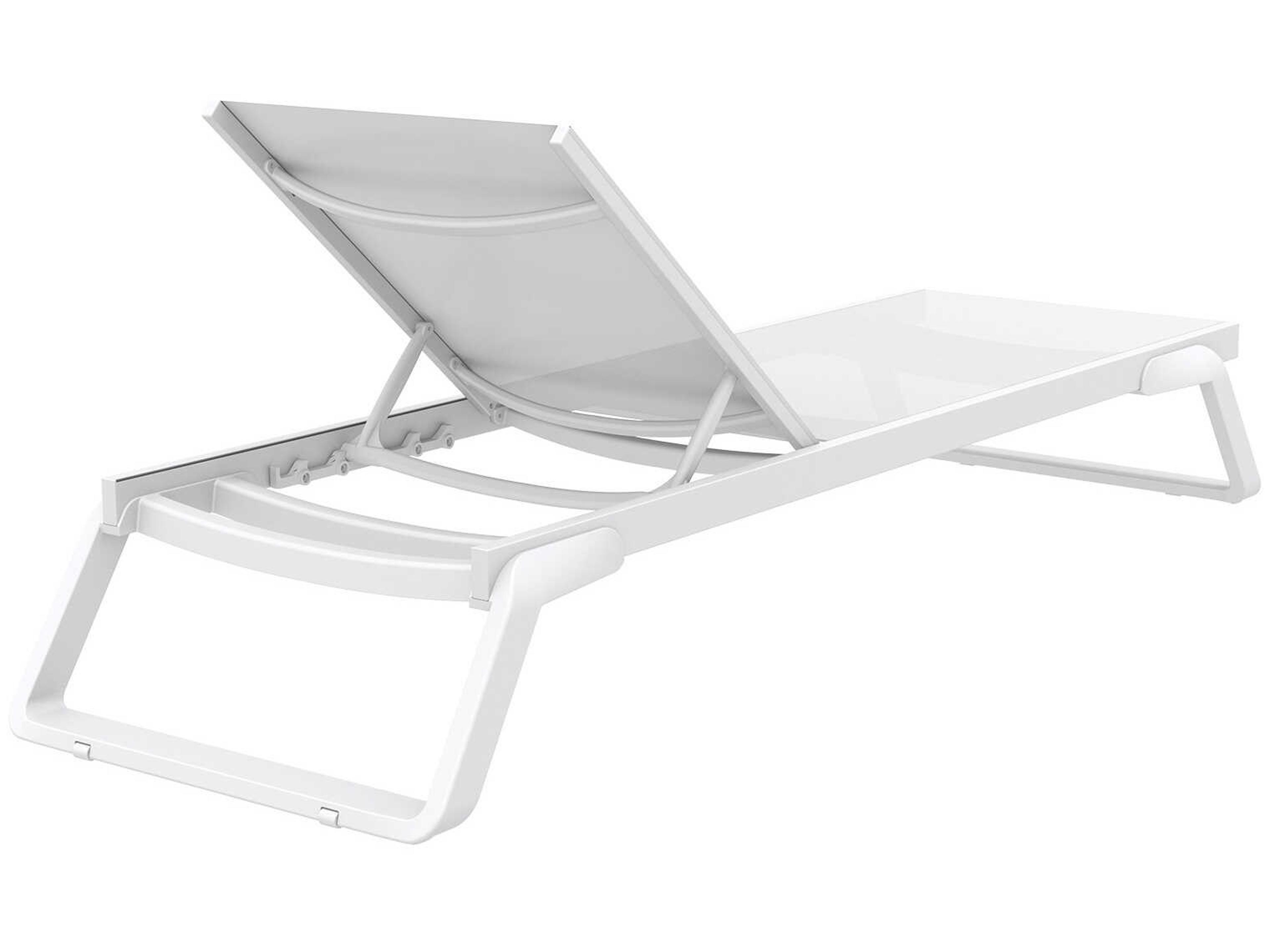 Compamia Tropic White Aluminum Sling Chaise Lounge
