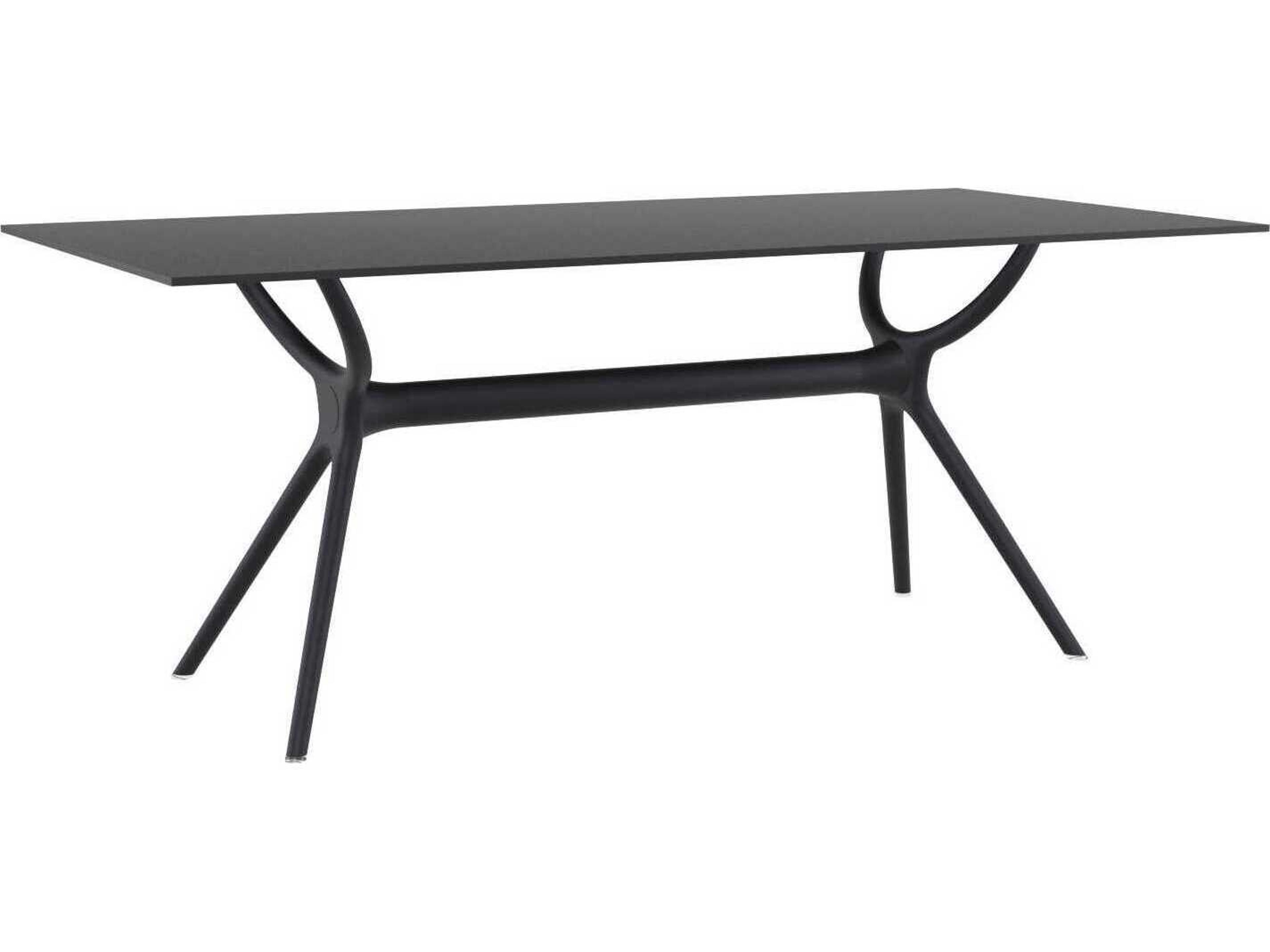 Air Black Resin Rectangular Dining Table