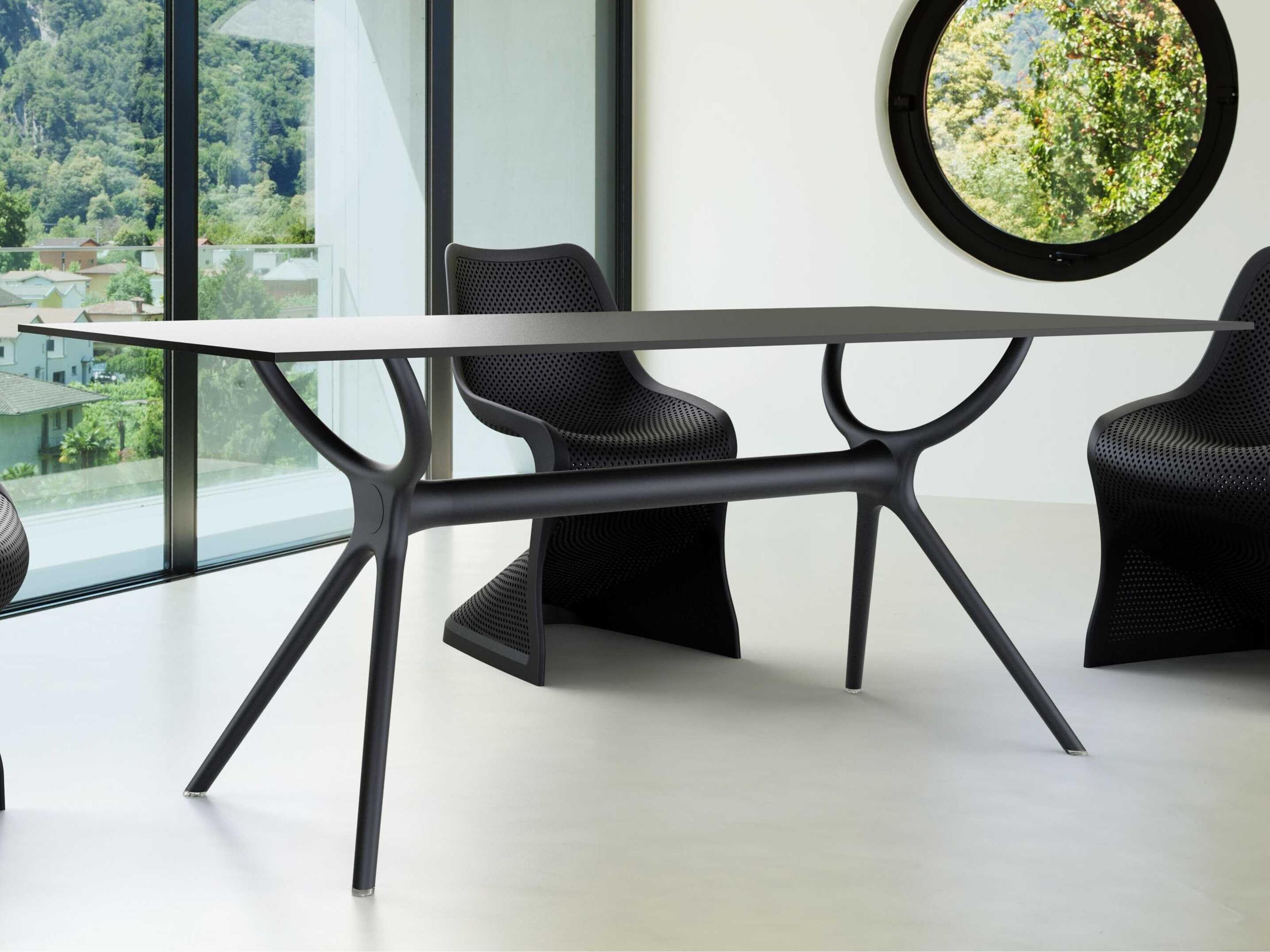 Compamia Air Black Resin Rectangular Dining Table