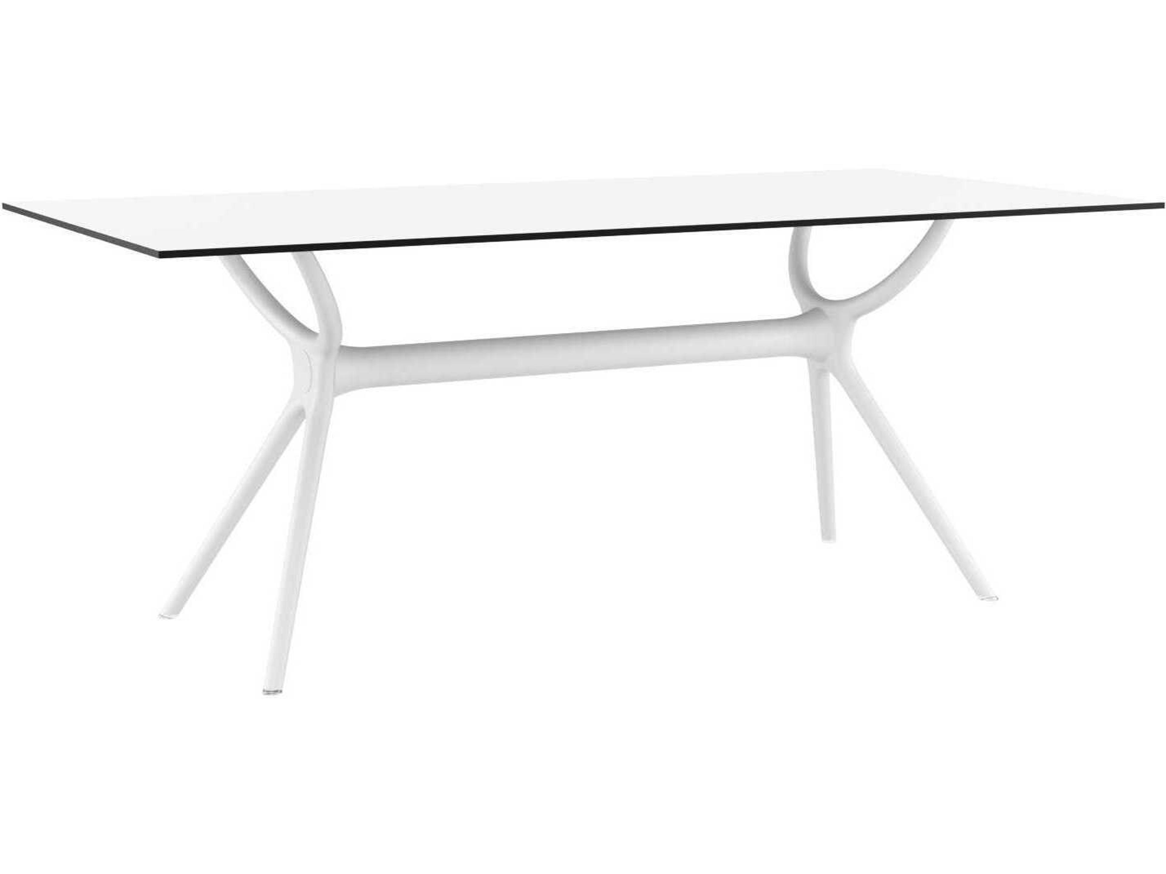 Air White Resin Rectangular Dining Table