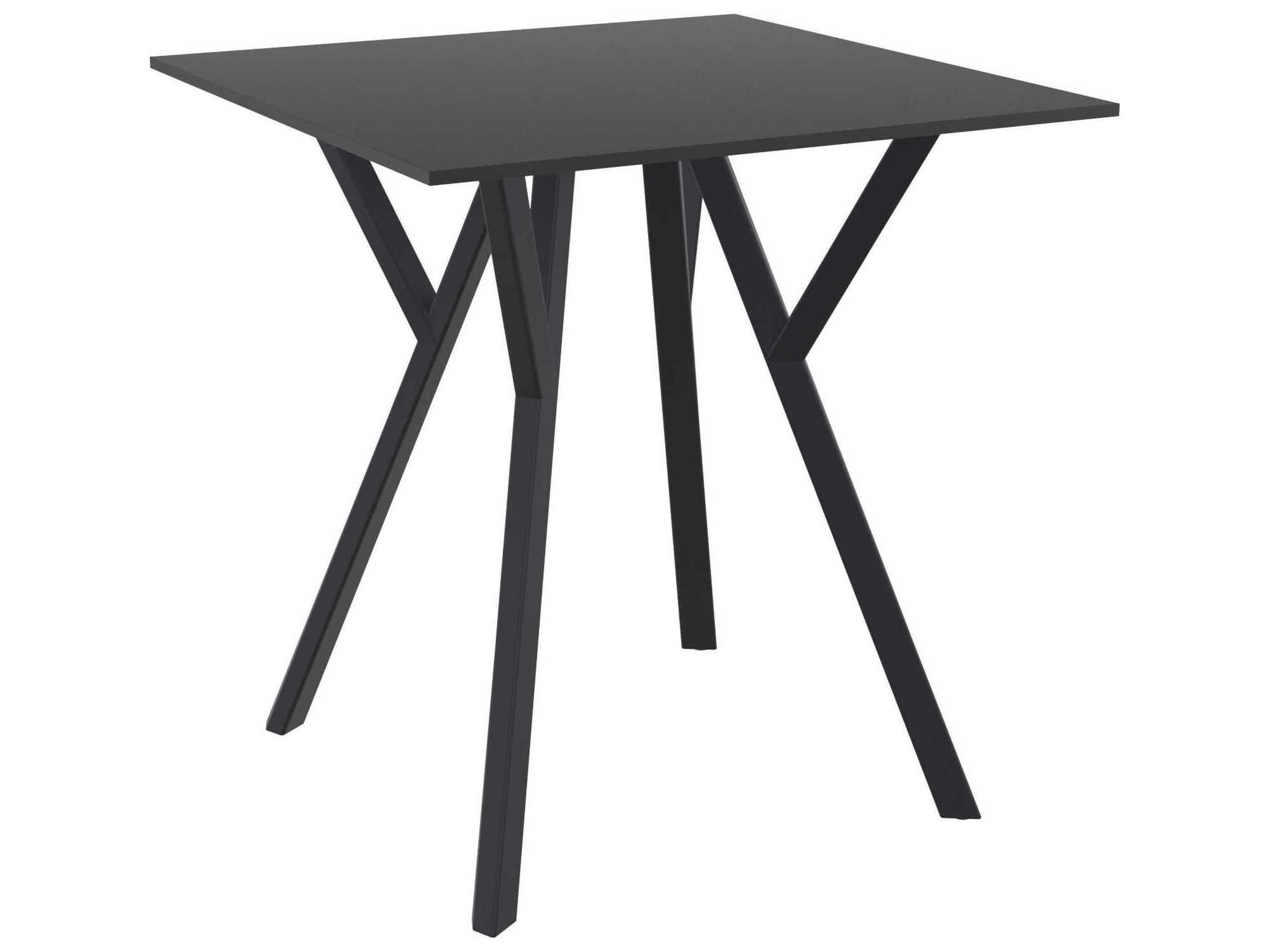 Max Black Resin Square Dining Table