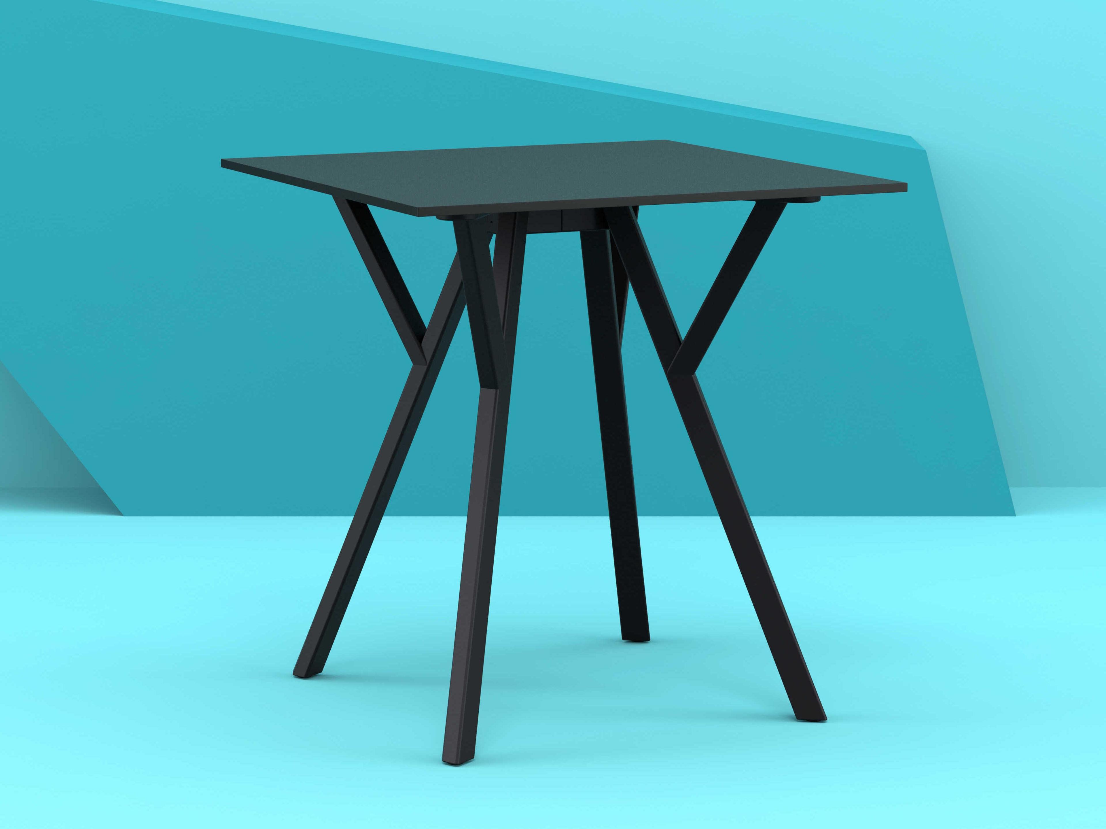 Compamia Max Black Resin Square Dining Table