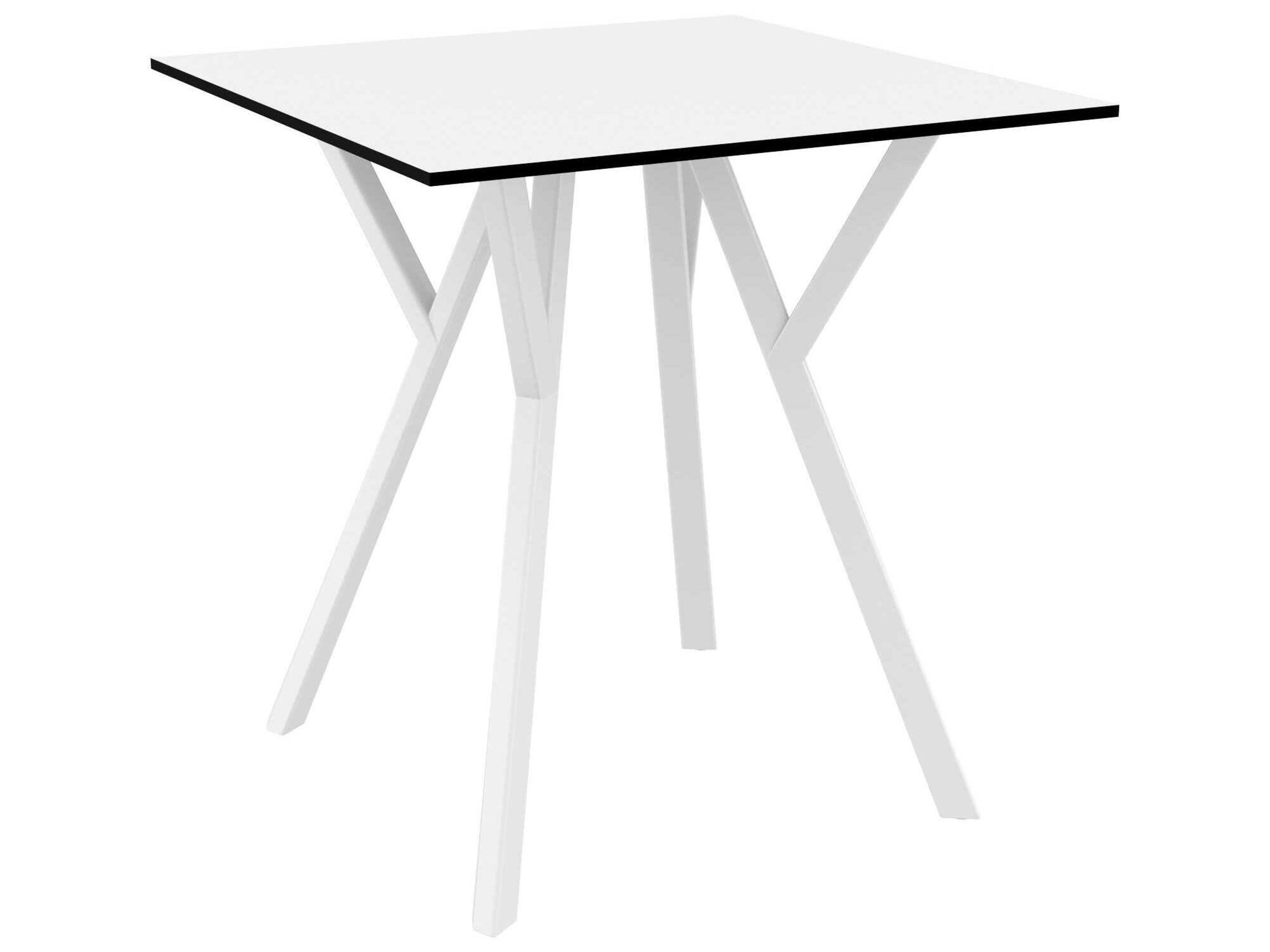 Max White Resin Square Dining Table