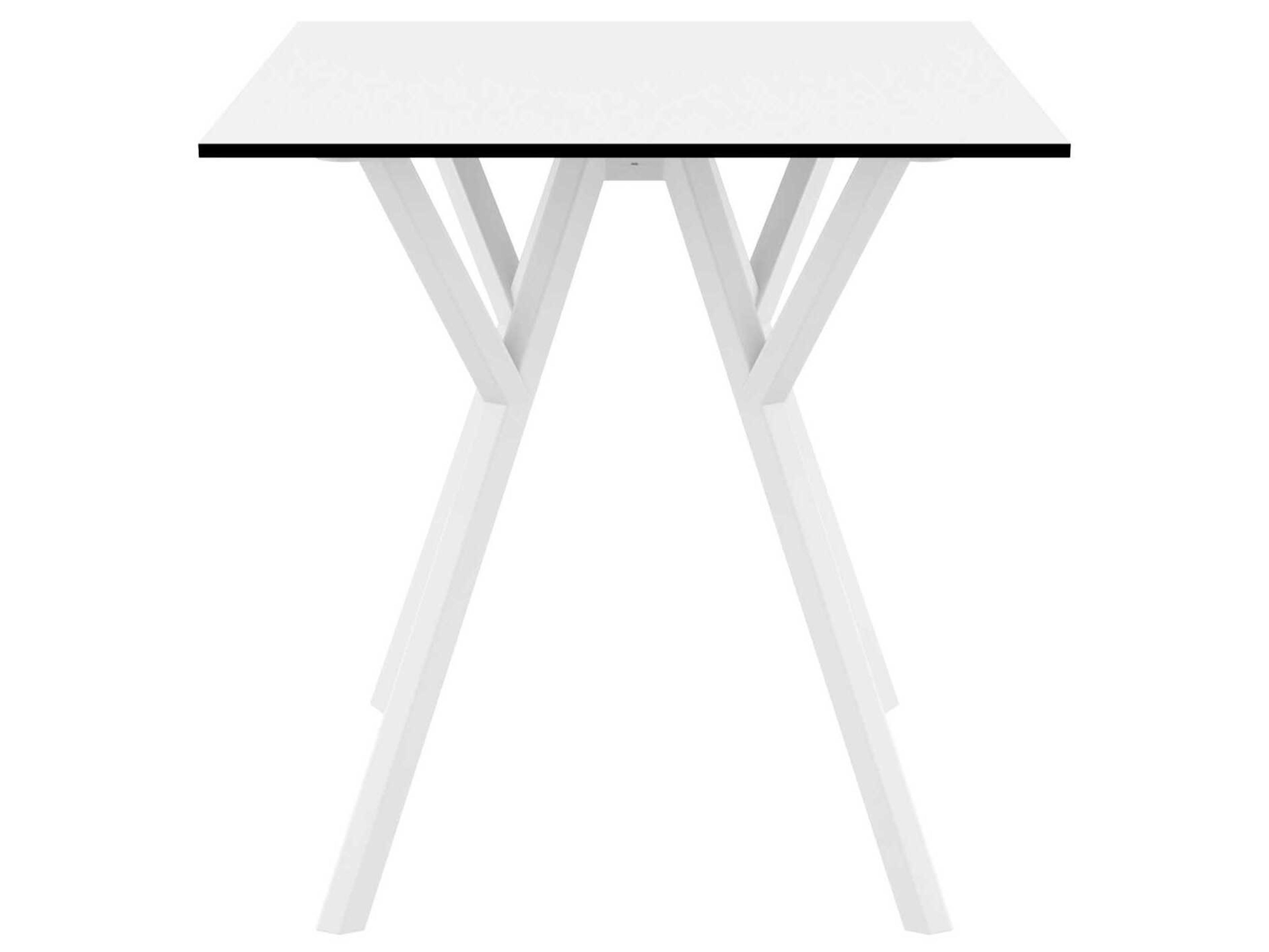 Compamia Max White Resin Square Dining Table