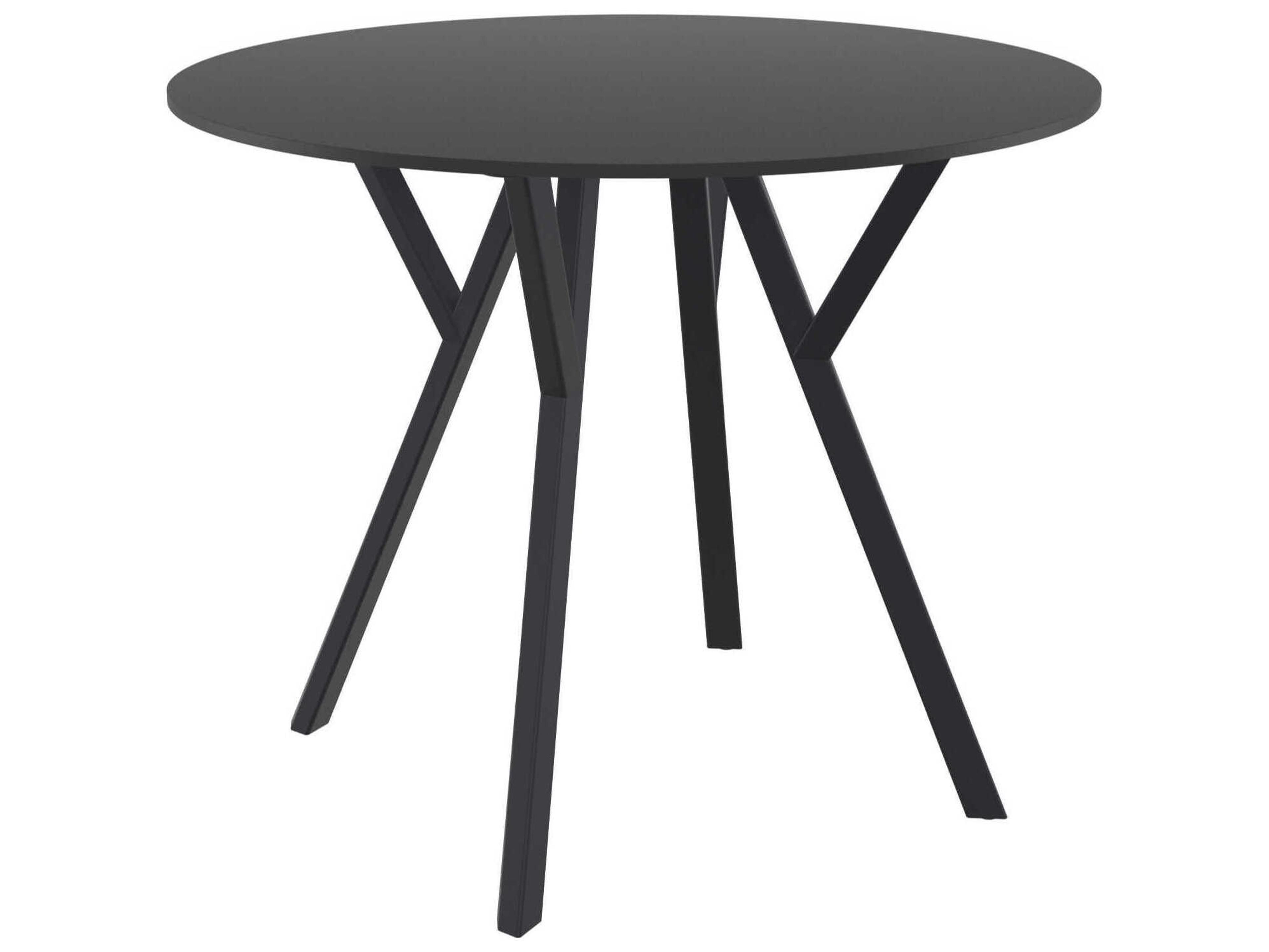 Max Black Resin Round Dining Table