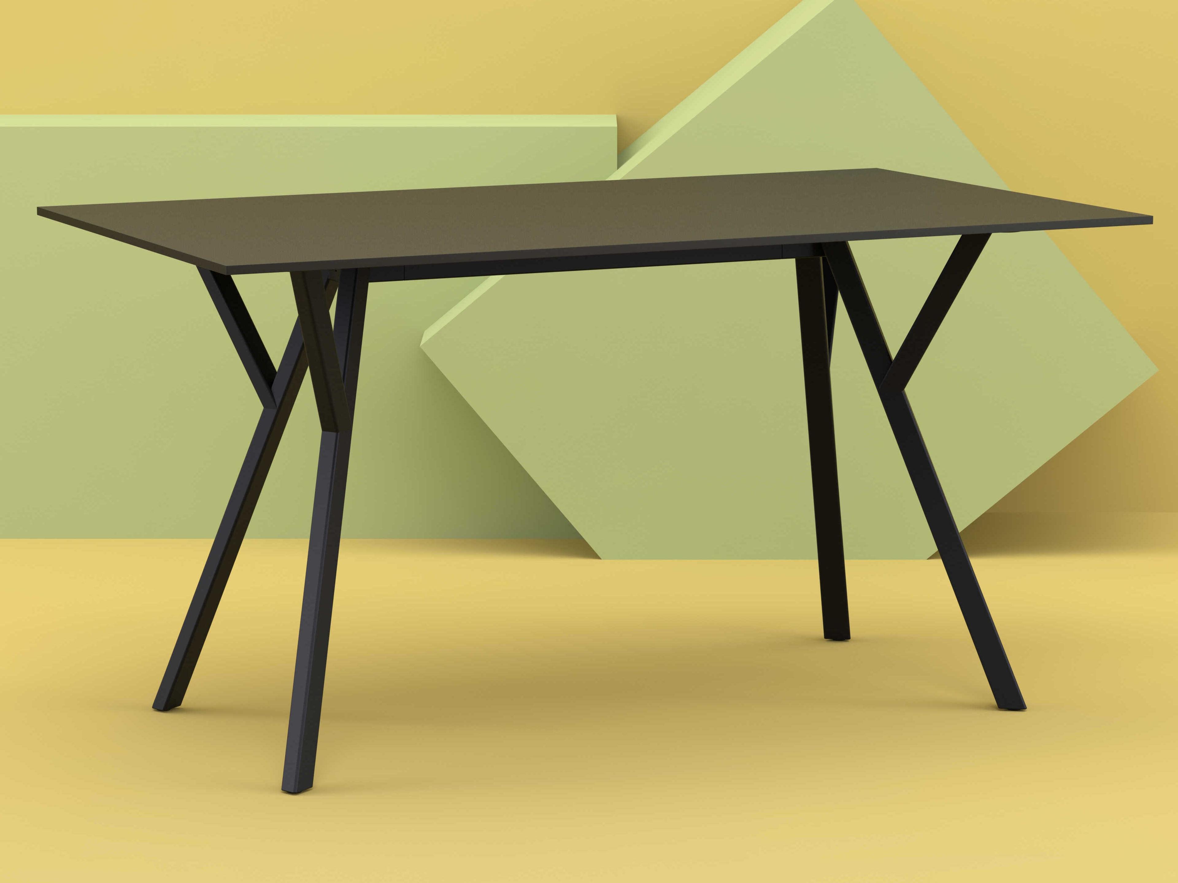 Compamia Max Black Resin Rectangular Dining Table