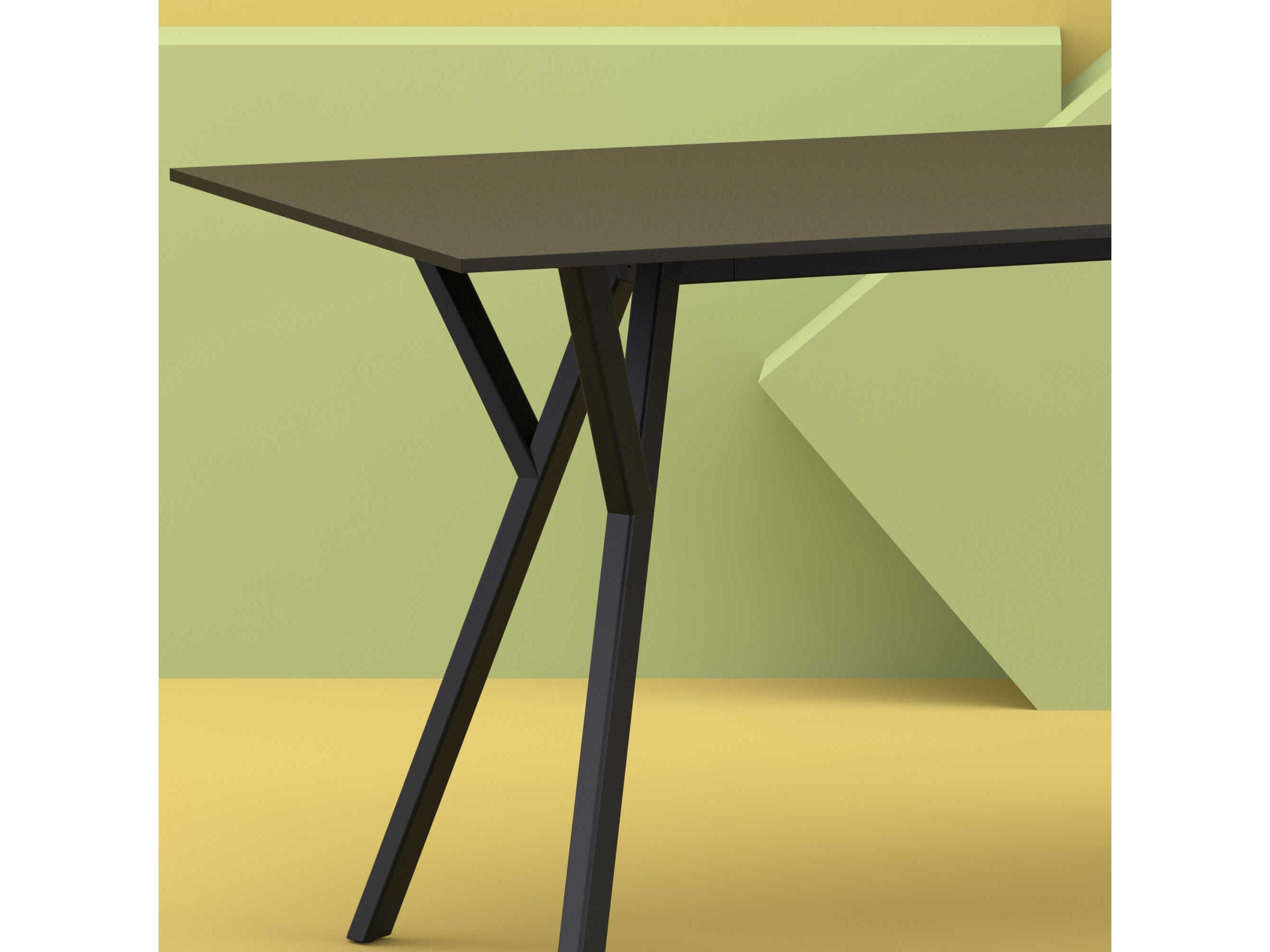 Compamia Max Black Resin Rectangular Dining Table