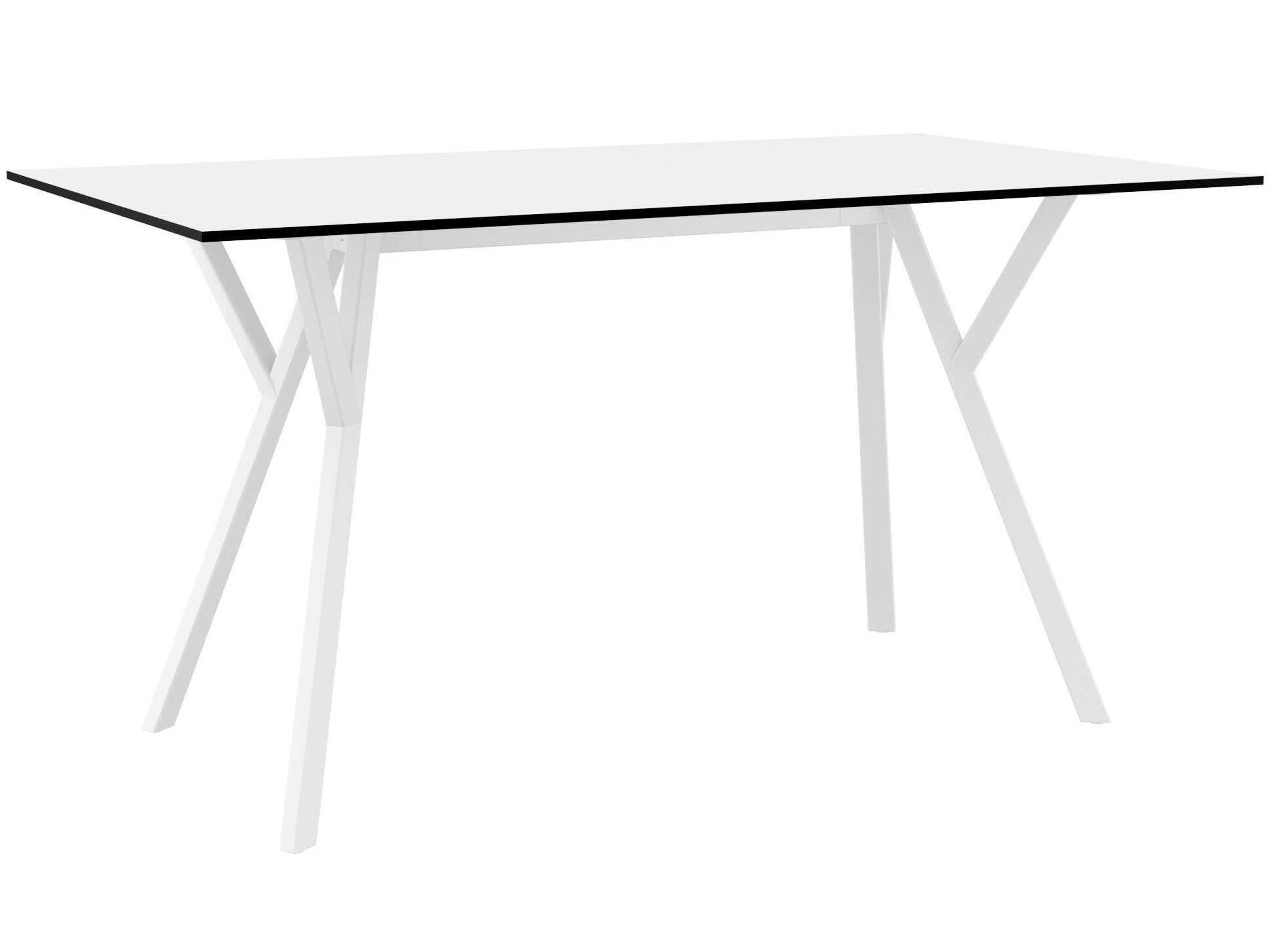 Max White Resin Rectangular Dining Table