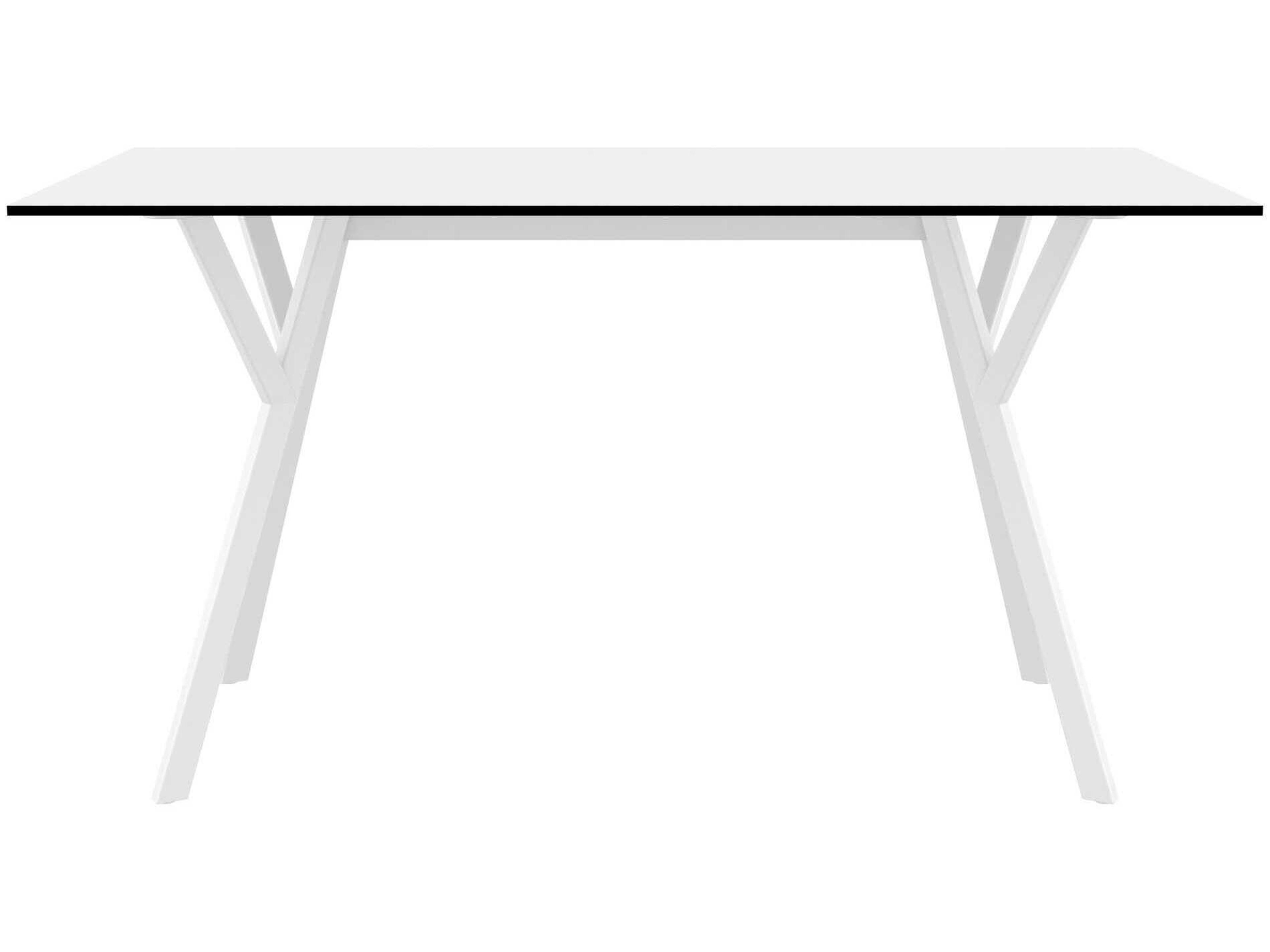 Compamia Max White Resin Rectangular Dining Table