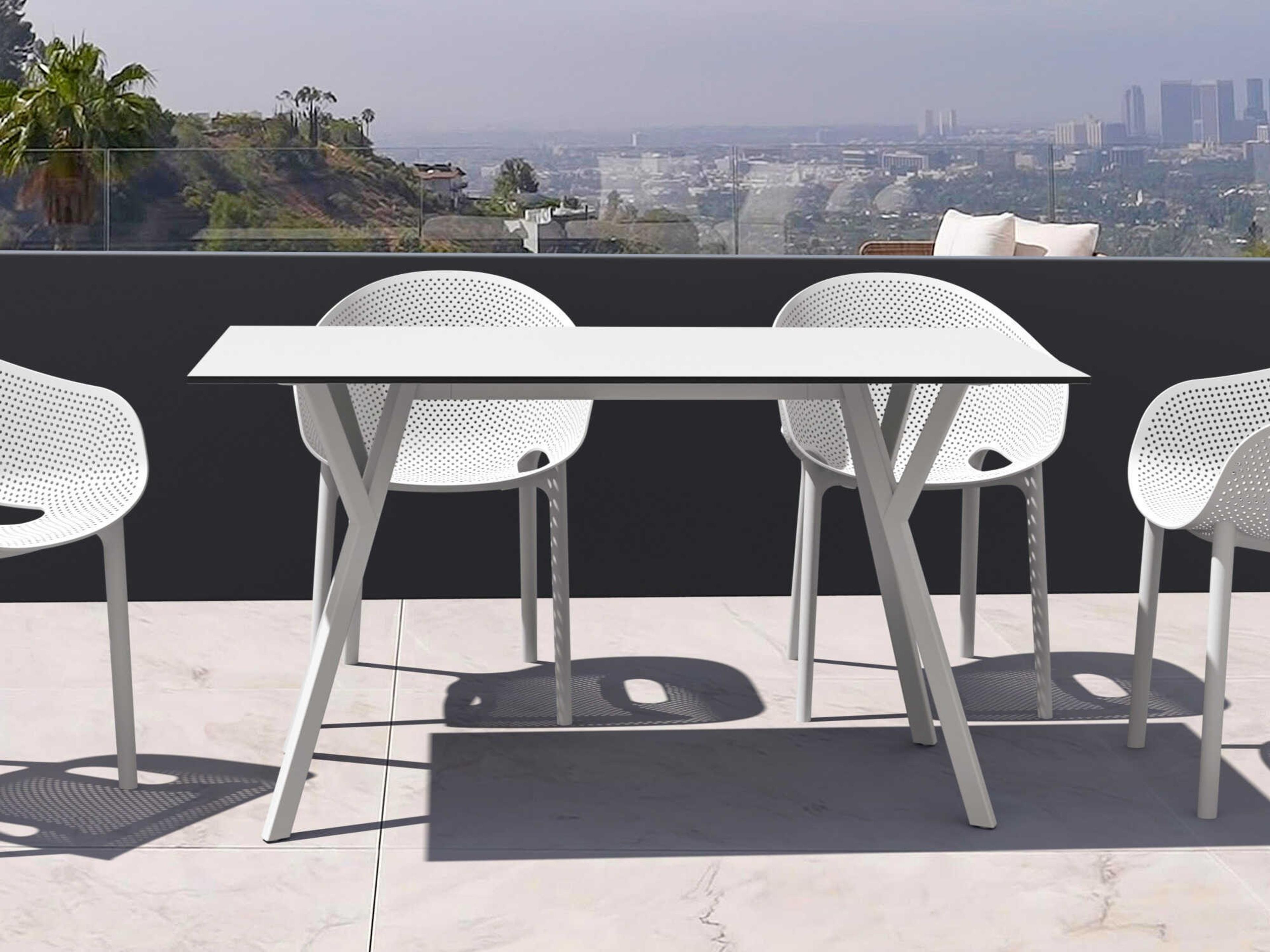 Compamia Max White Resin Rectangular Dining Table