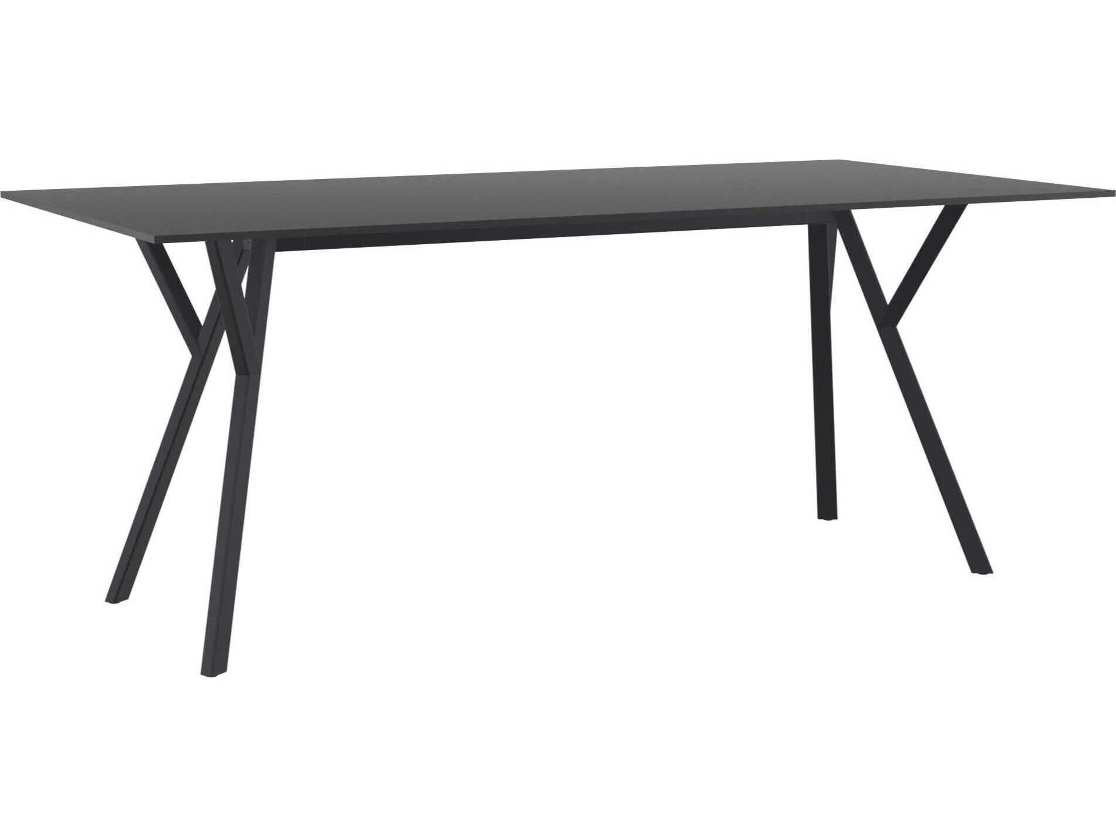 Max Black Resin Rectangular Dining Table