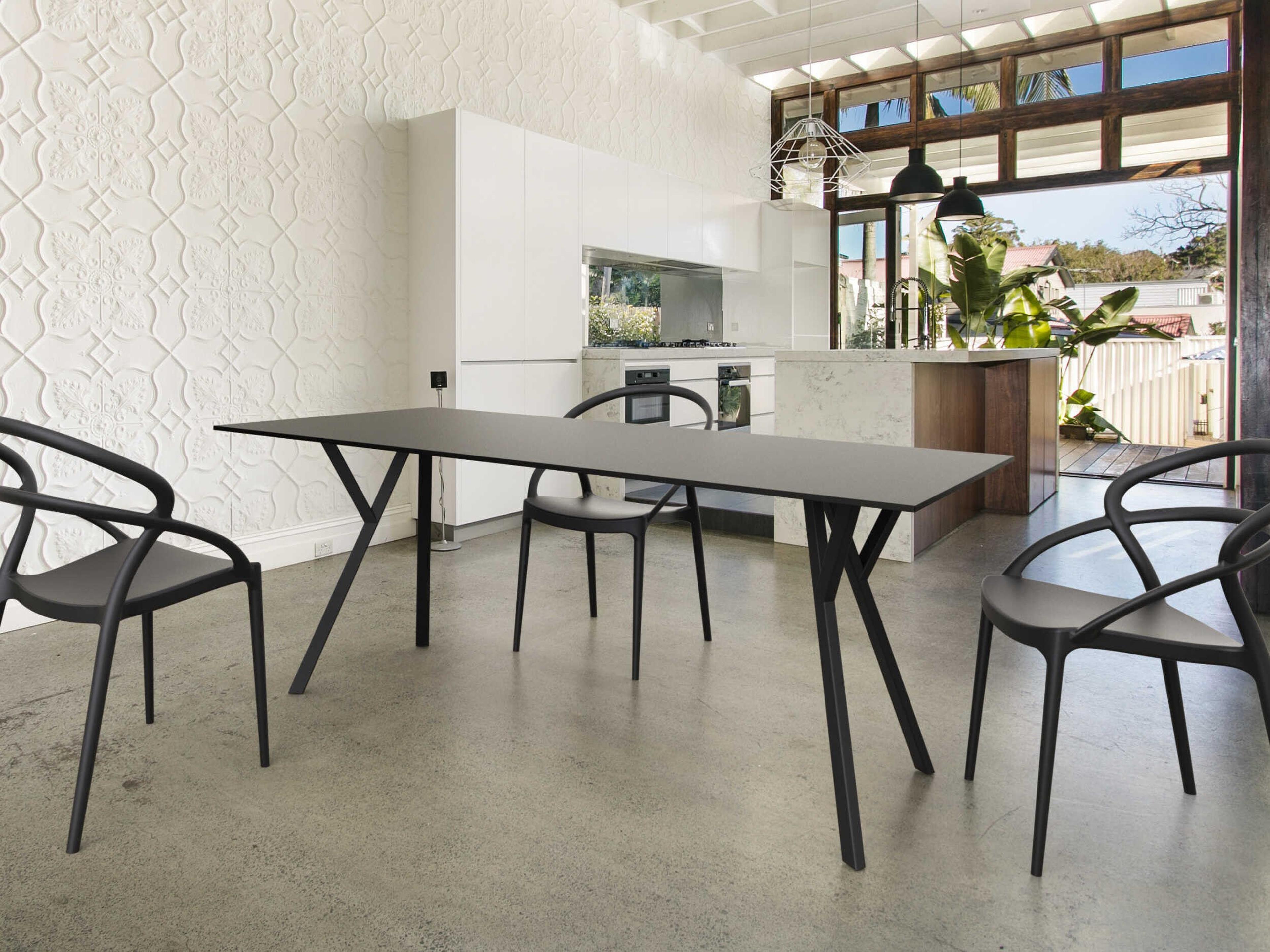 Compamia Max Black Resin Rectangular Dining Table