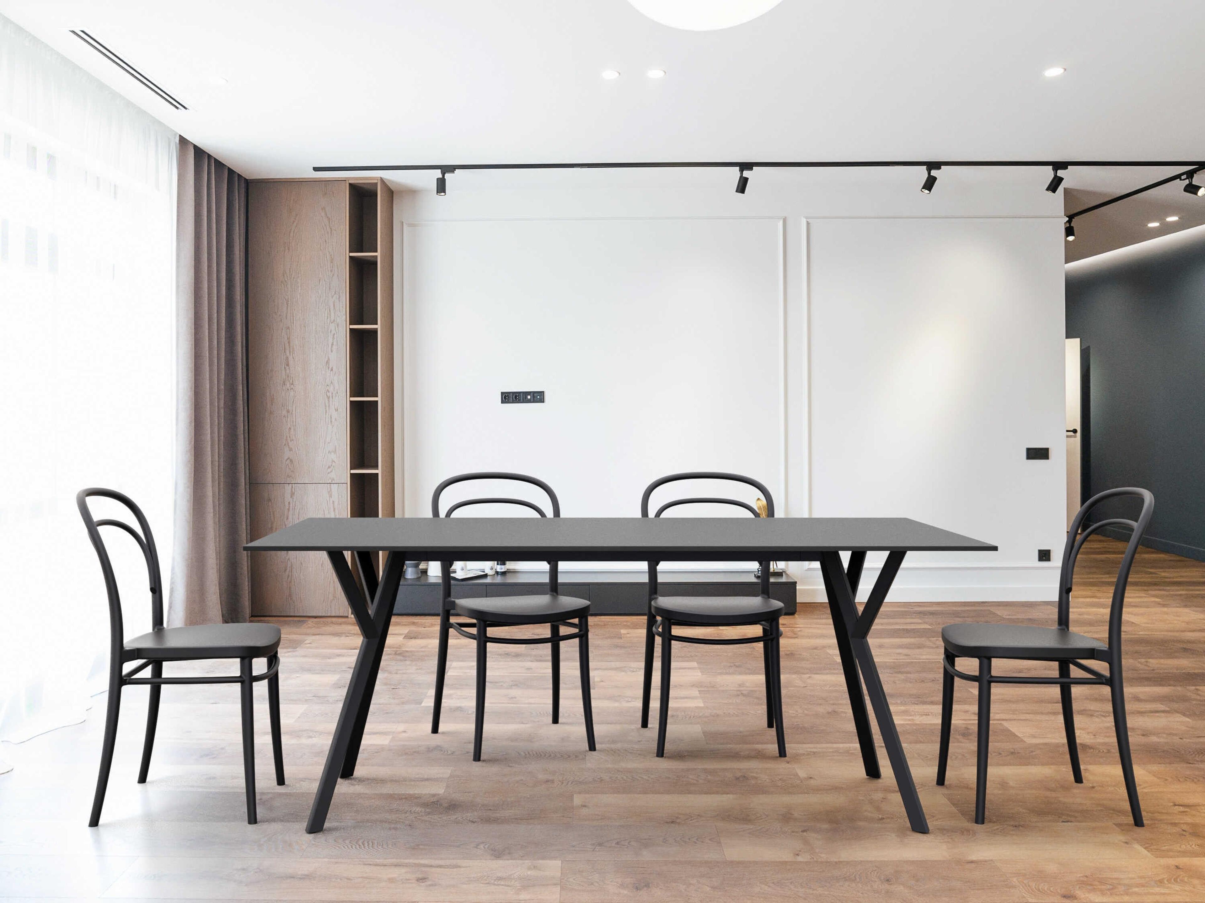 Compamia Max Black Resin Rectangular Dining Table