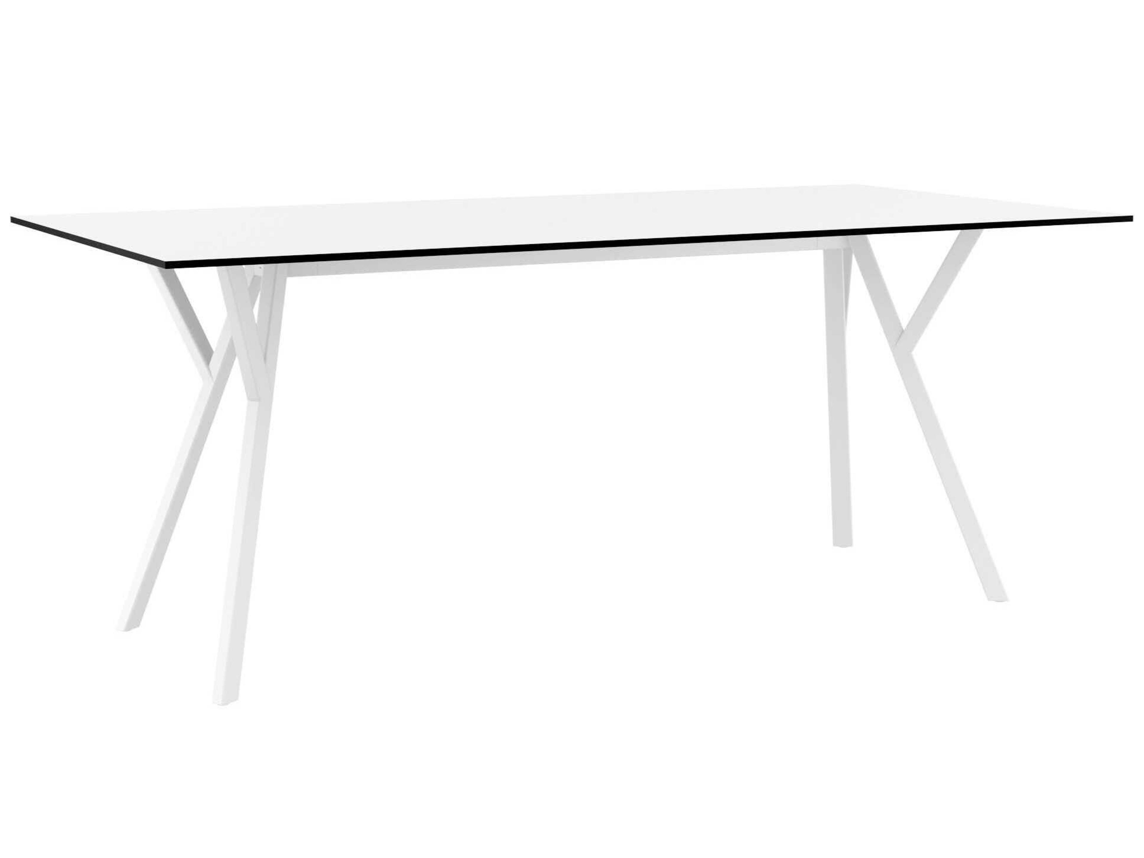 Max White Resin Rectangular Dining Table