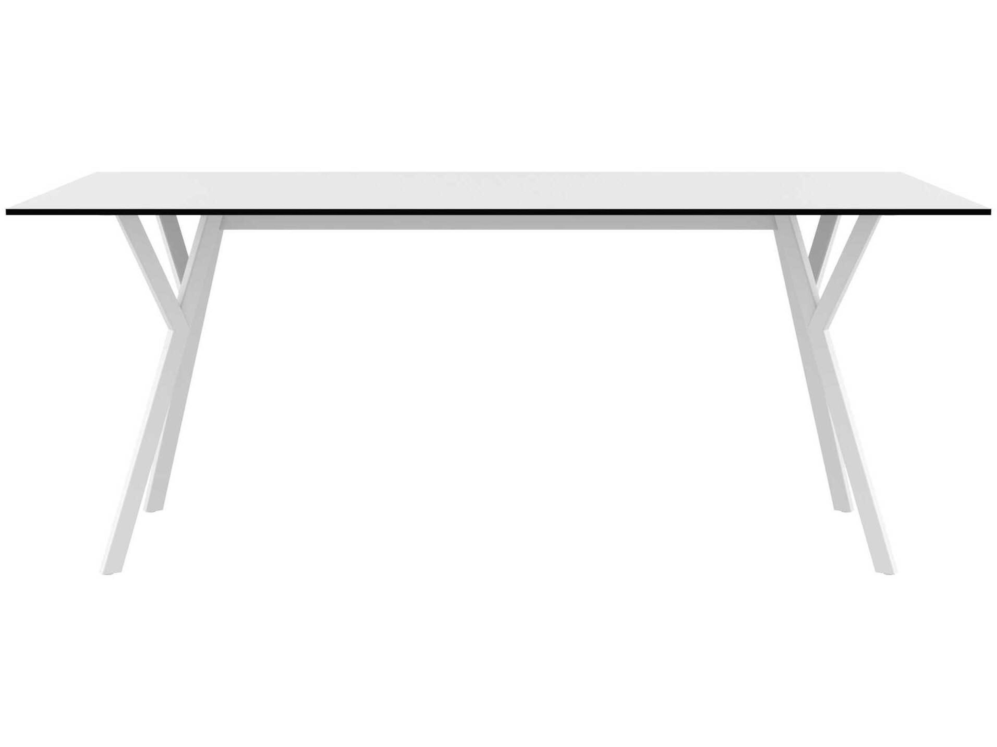 Compamia Max White Resin Rectangular Dining Table