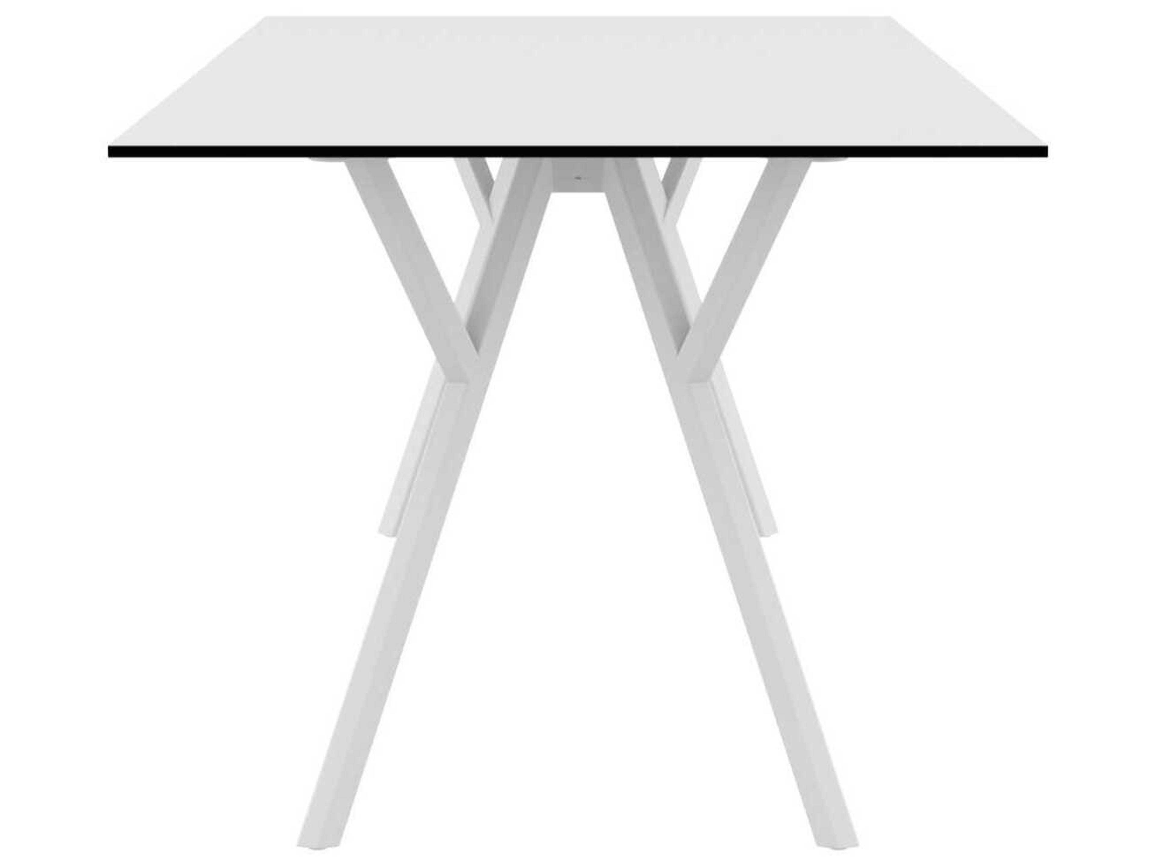 Compamia Max White Resin Rectangular Dining Table