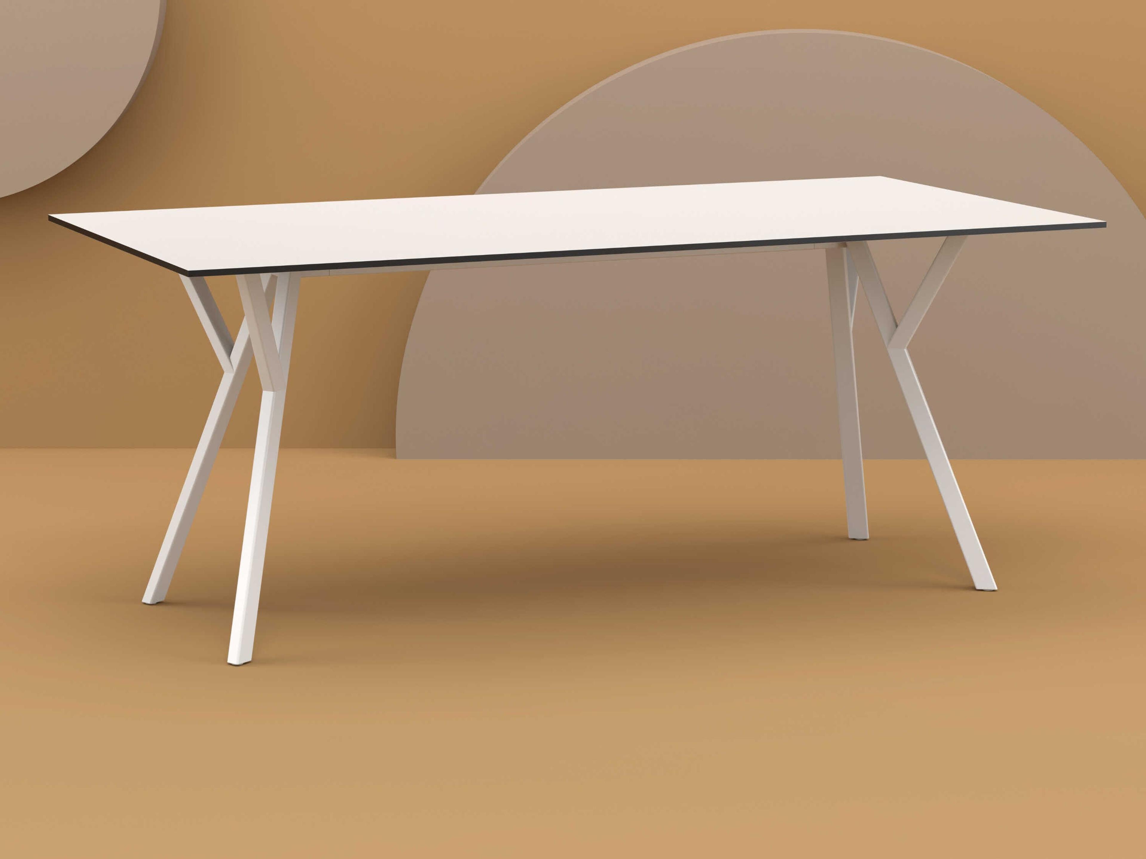 Compamia Max White Resin Rectangular Dining Table