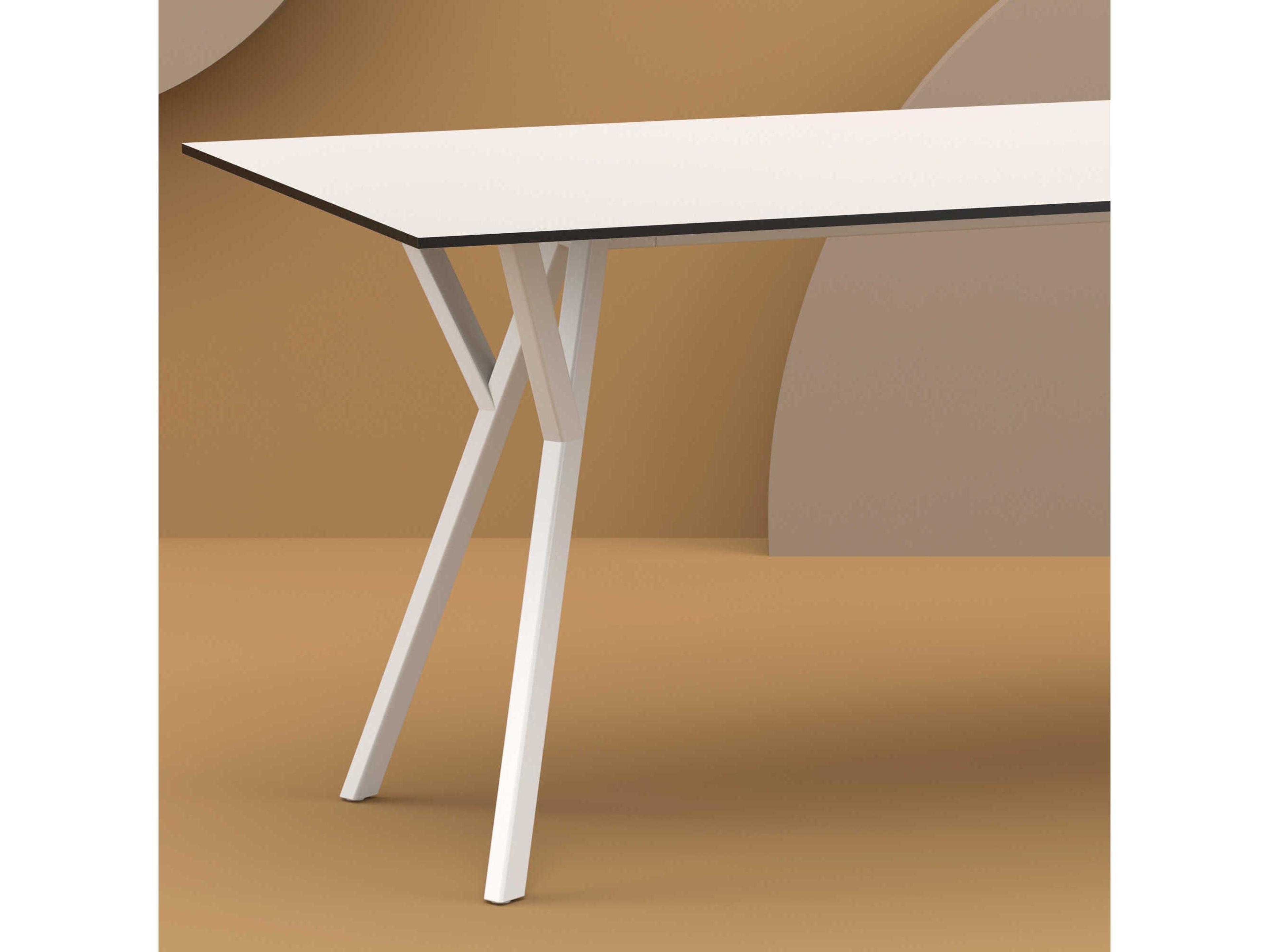 Compamia Max White Resin Rectangular Dining Table