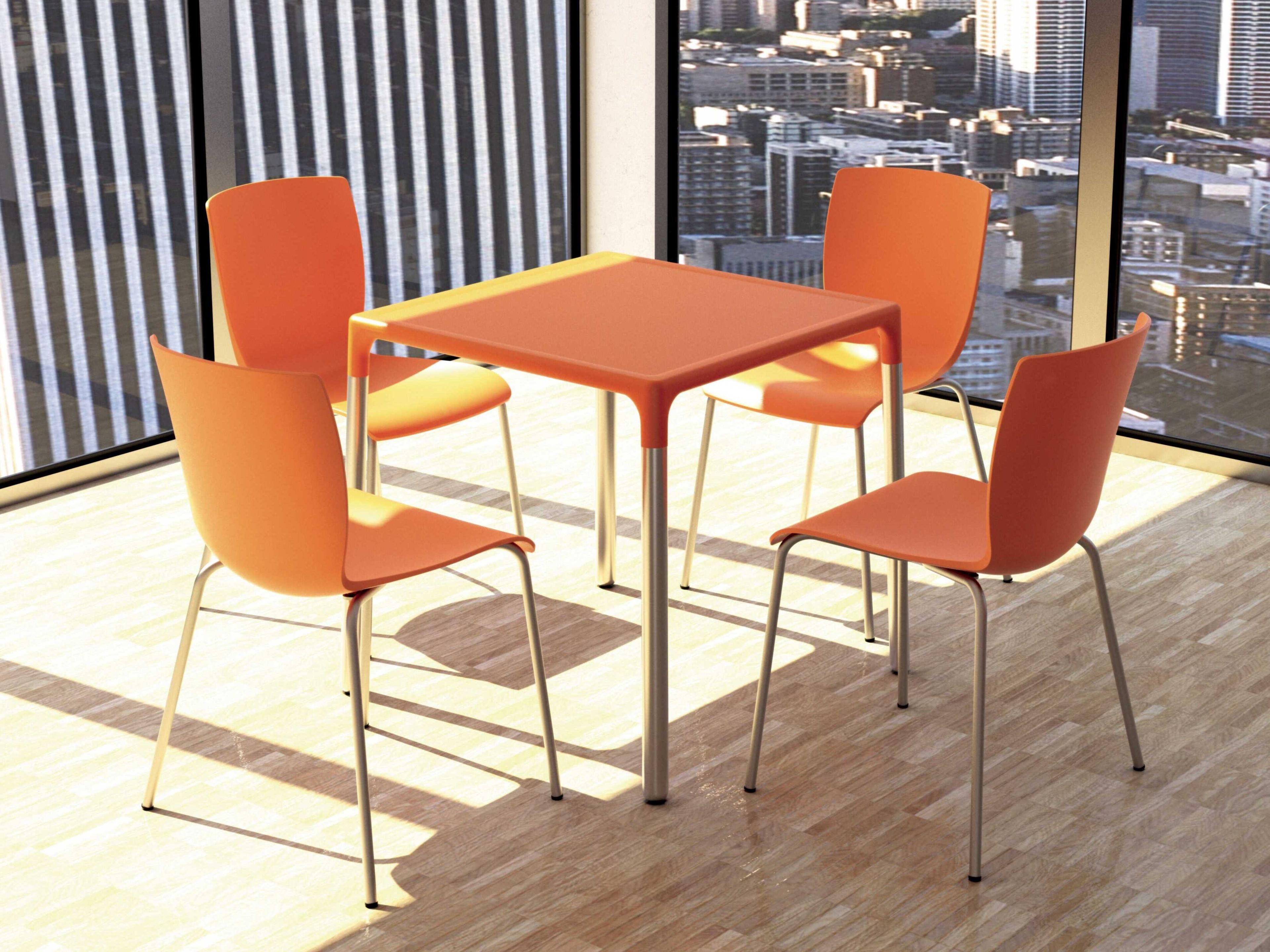 Compamia Mango Orange Aluminum Square Dining Table