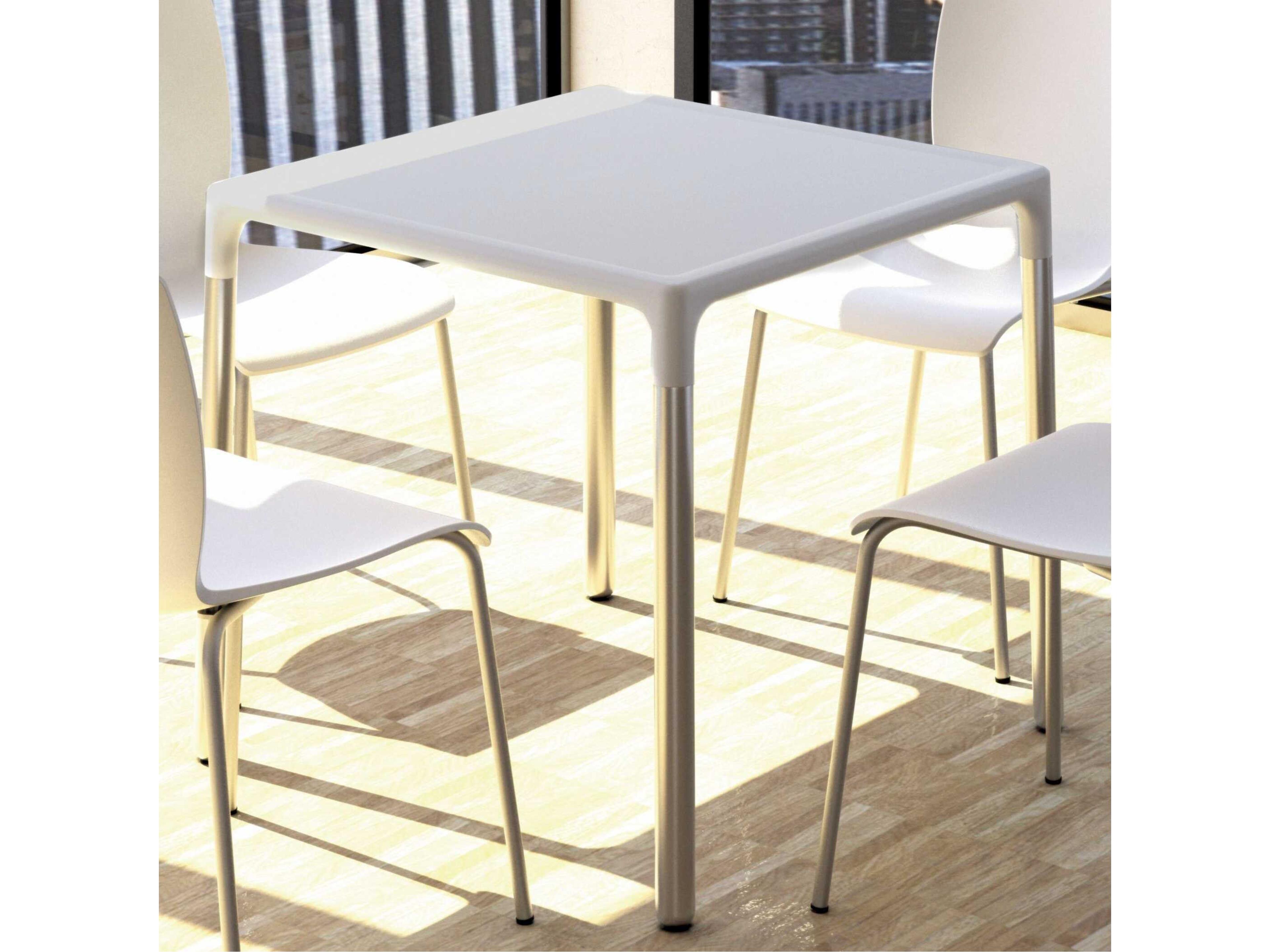 Compamia Mango Silver Aluminum Square Dining Table