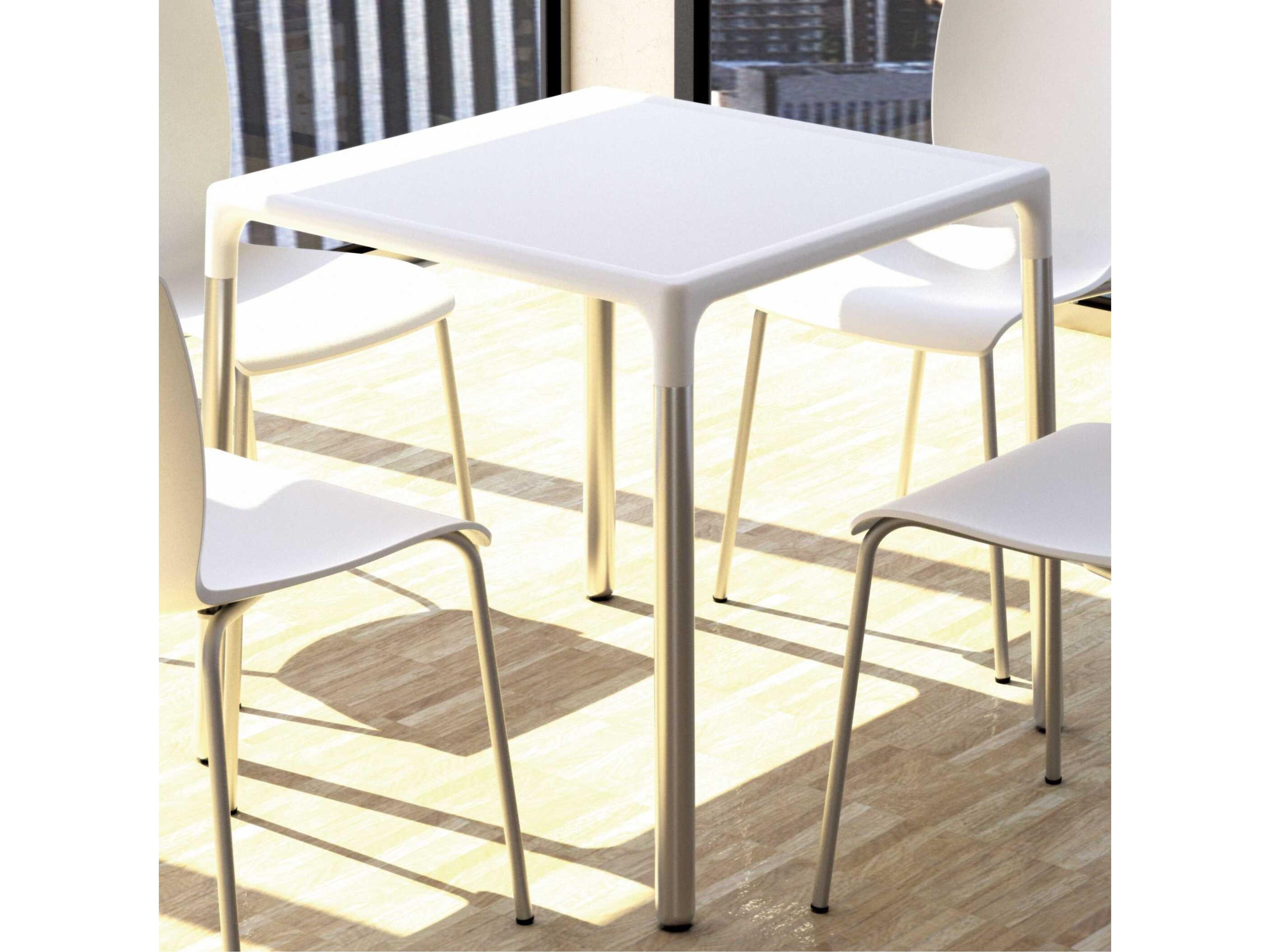 Compamia Mango White Aluminum Square Dining Table
