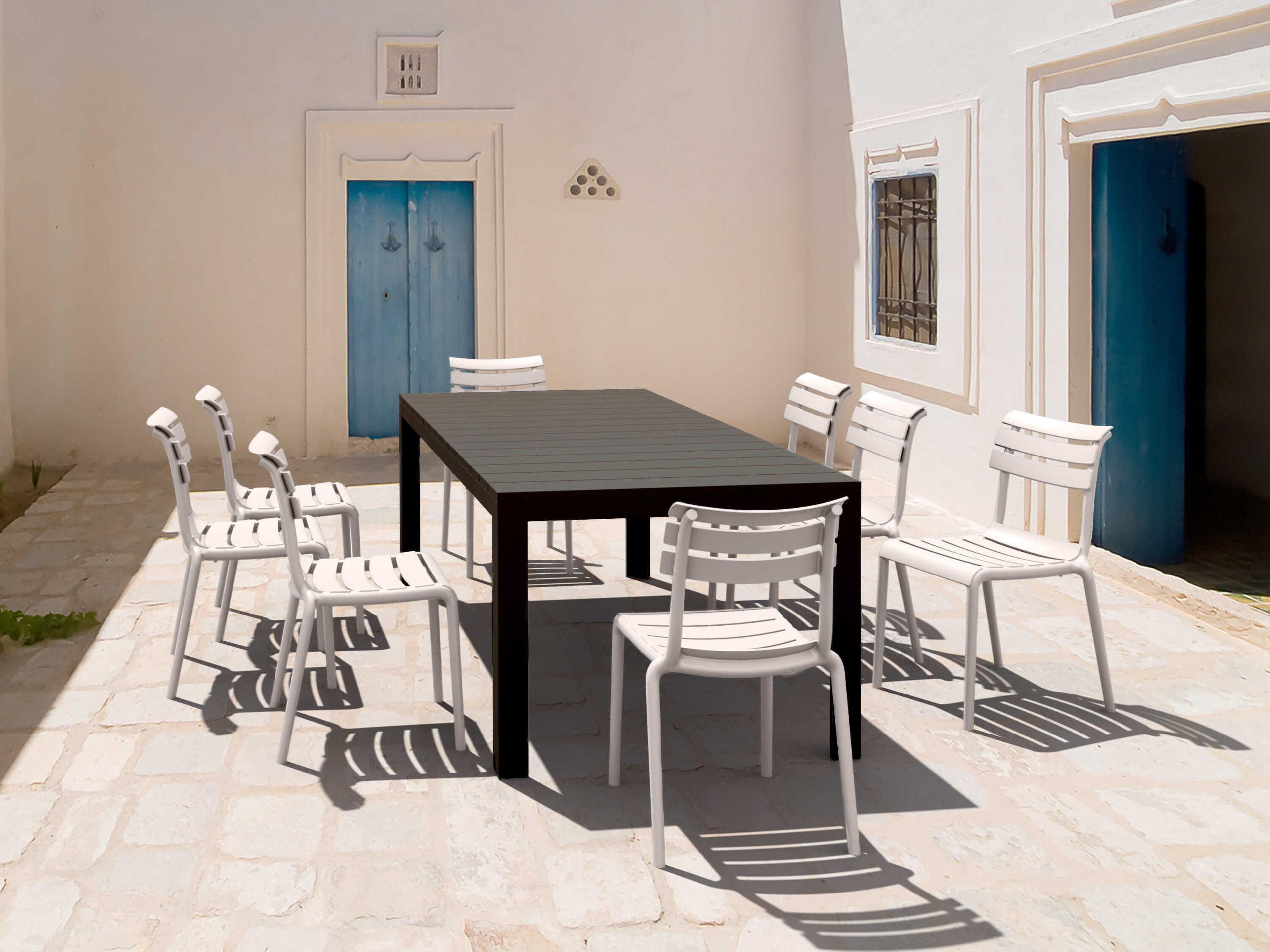 Helen Black White Polypropylene Dining Set