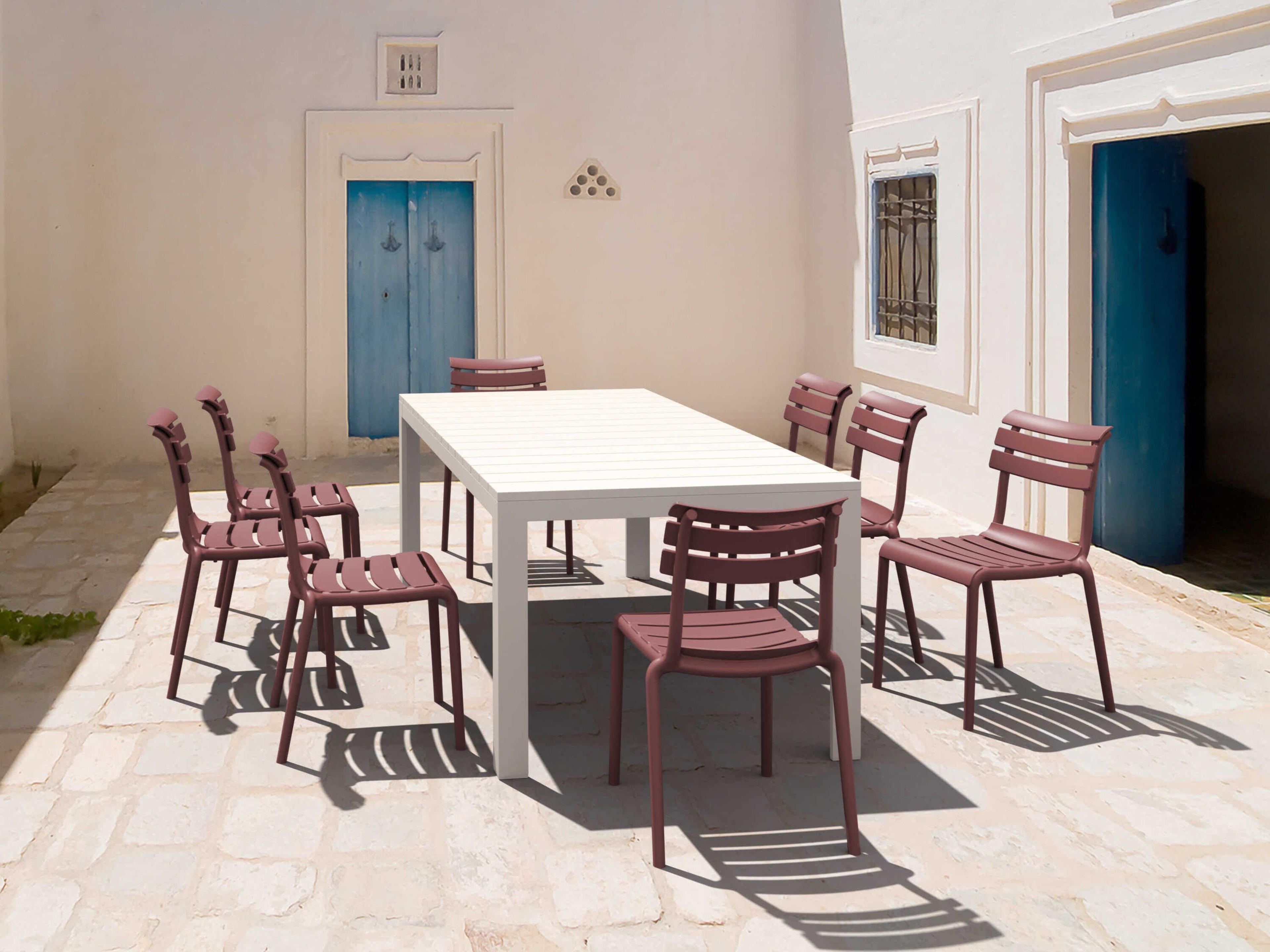 Compamia Helen White Marsala Polypropylene Dining Set