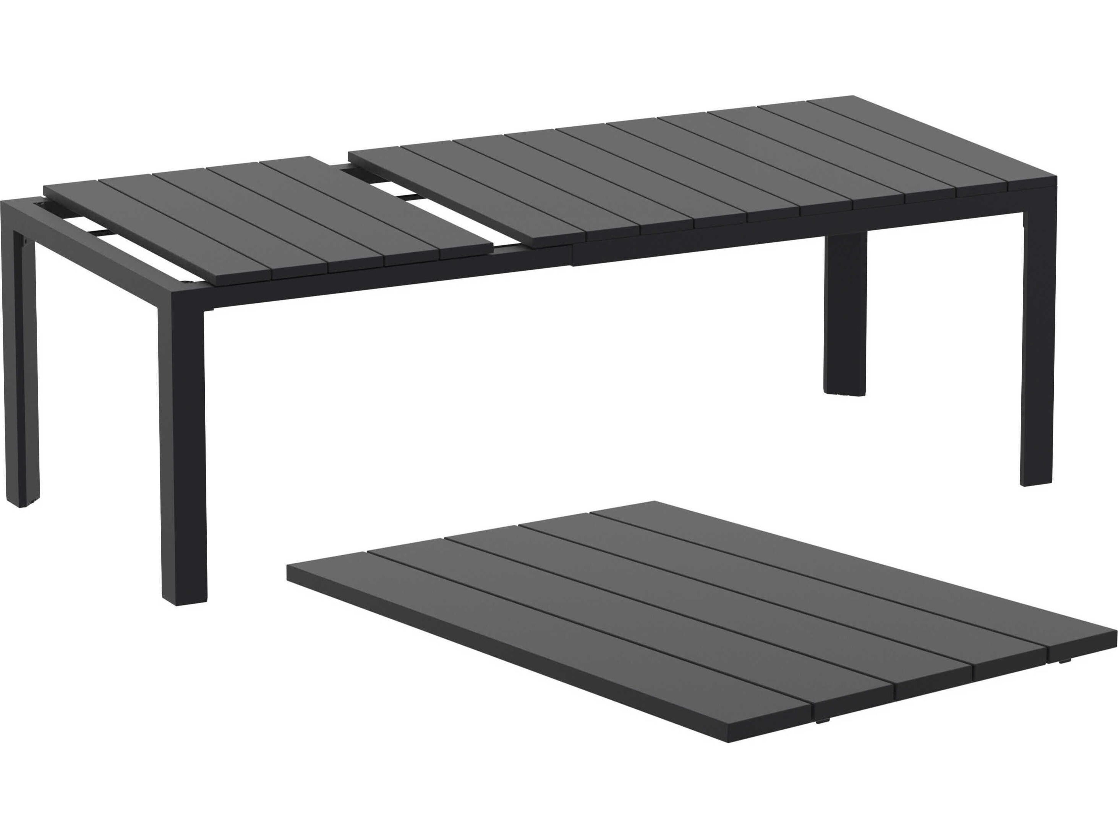 Compamia Atlantic Black Aluminum Rectangular Dining Table