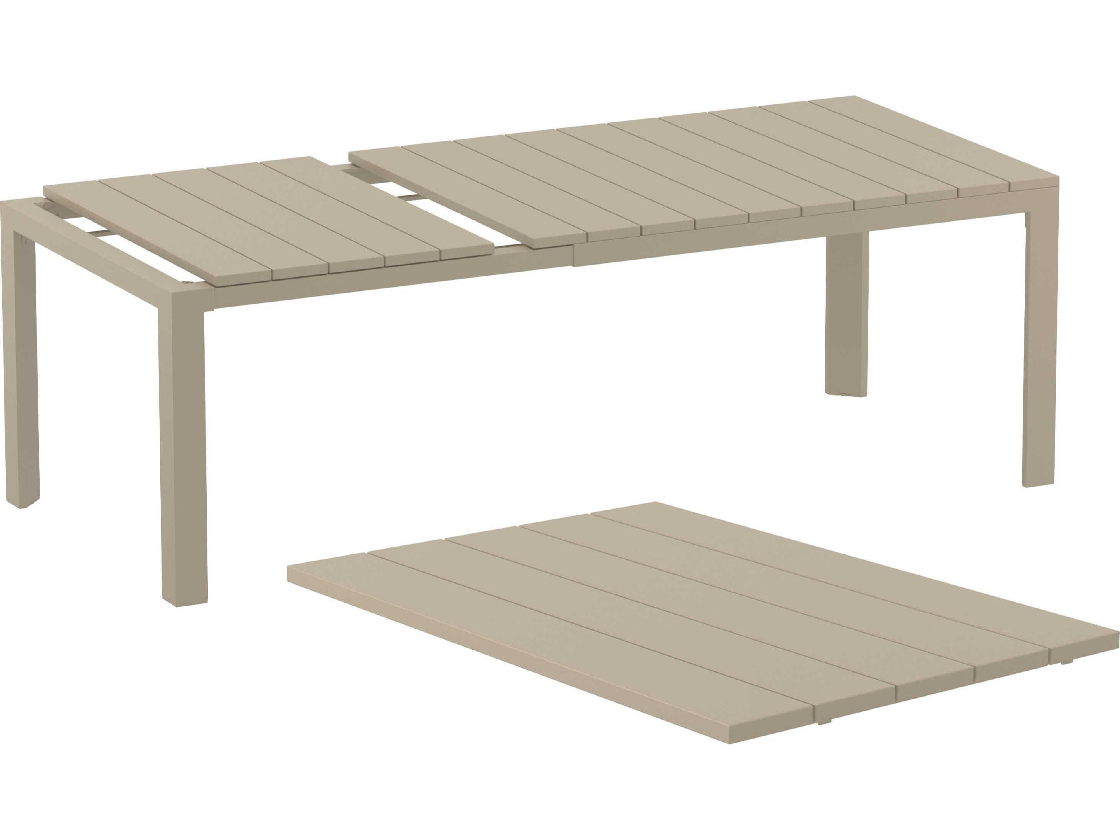 Compamia Atlantic Taupe Aluminum Rectangular Dining Table