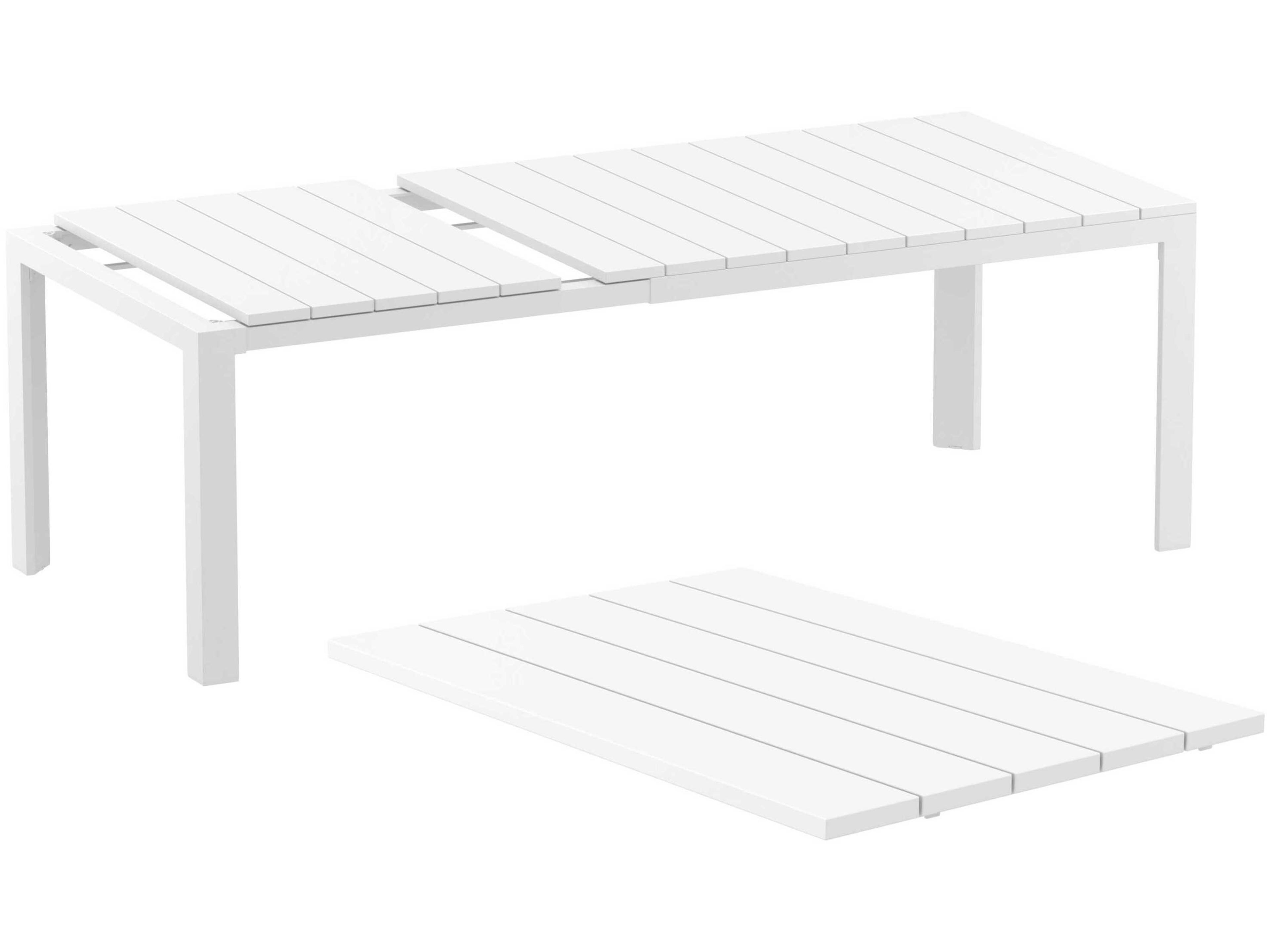 Compamia Atlantic White Aluminum Rectangular Dining Table
