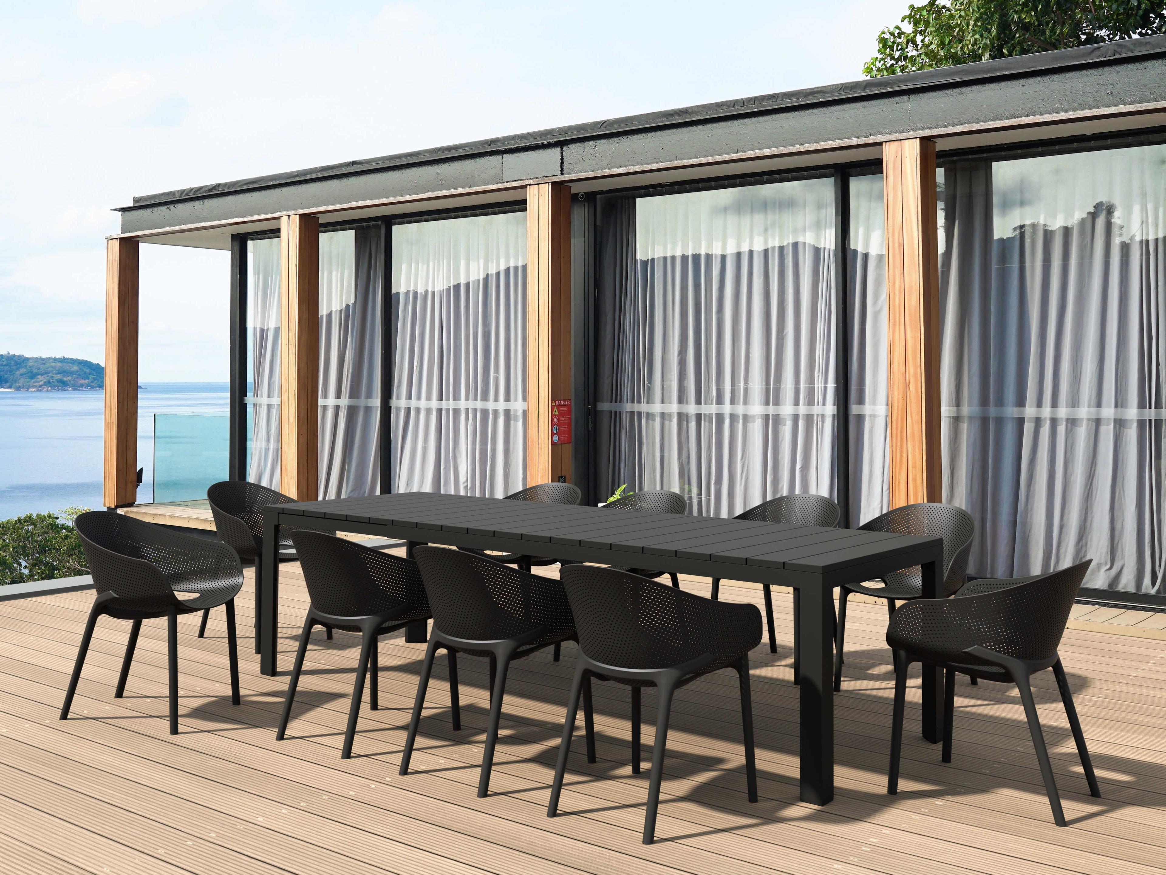 Compamia Sky Black Polypropylene Dining Set