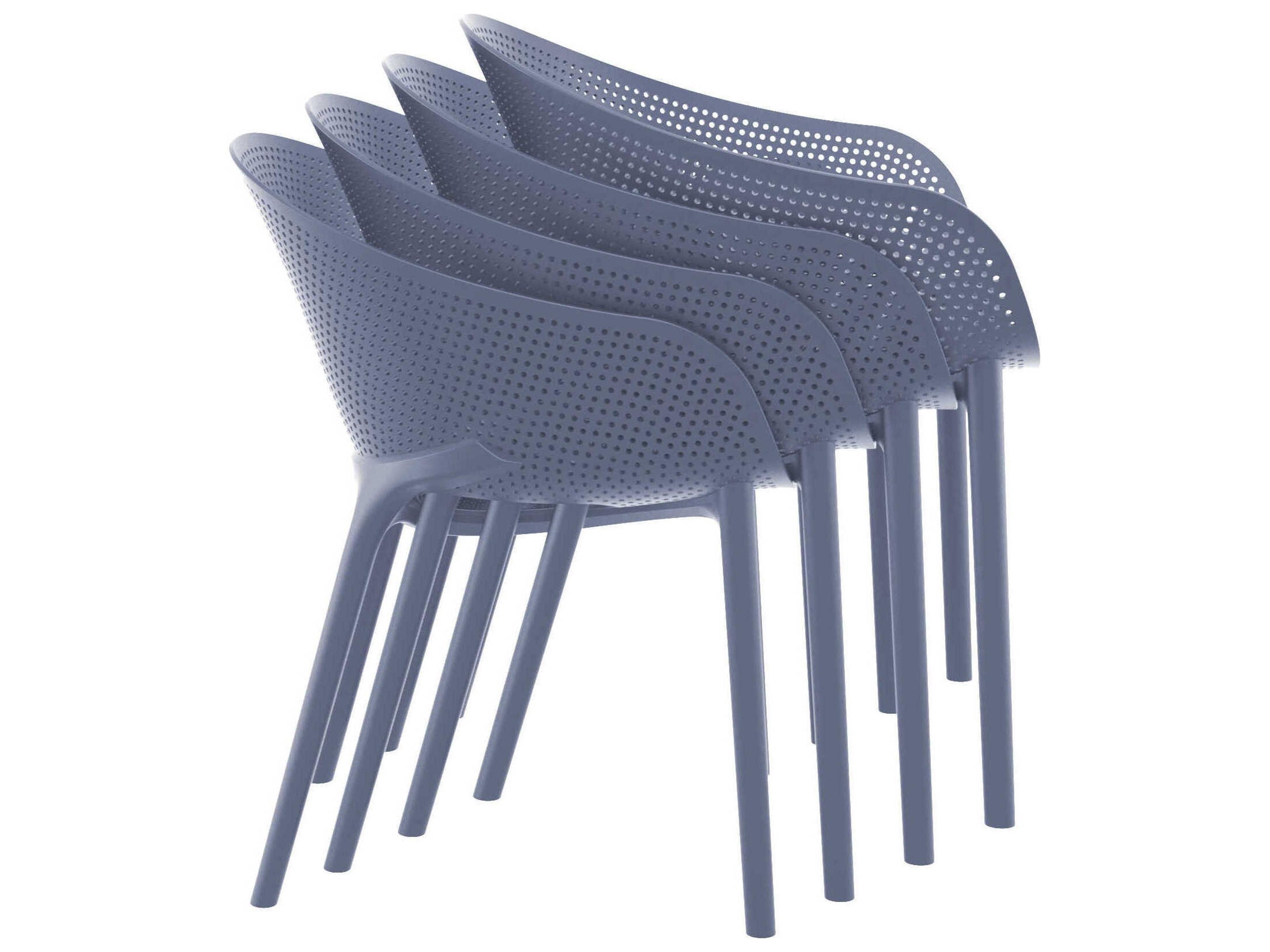 Compamia Sky Black Dark Gray Polypropylene Dining Set