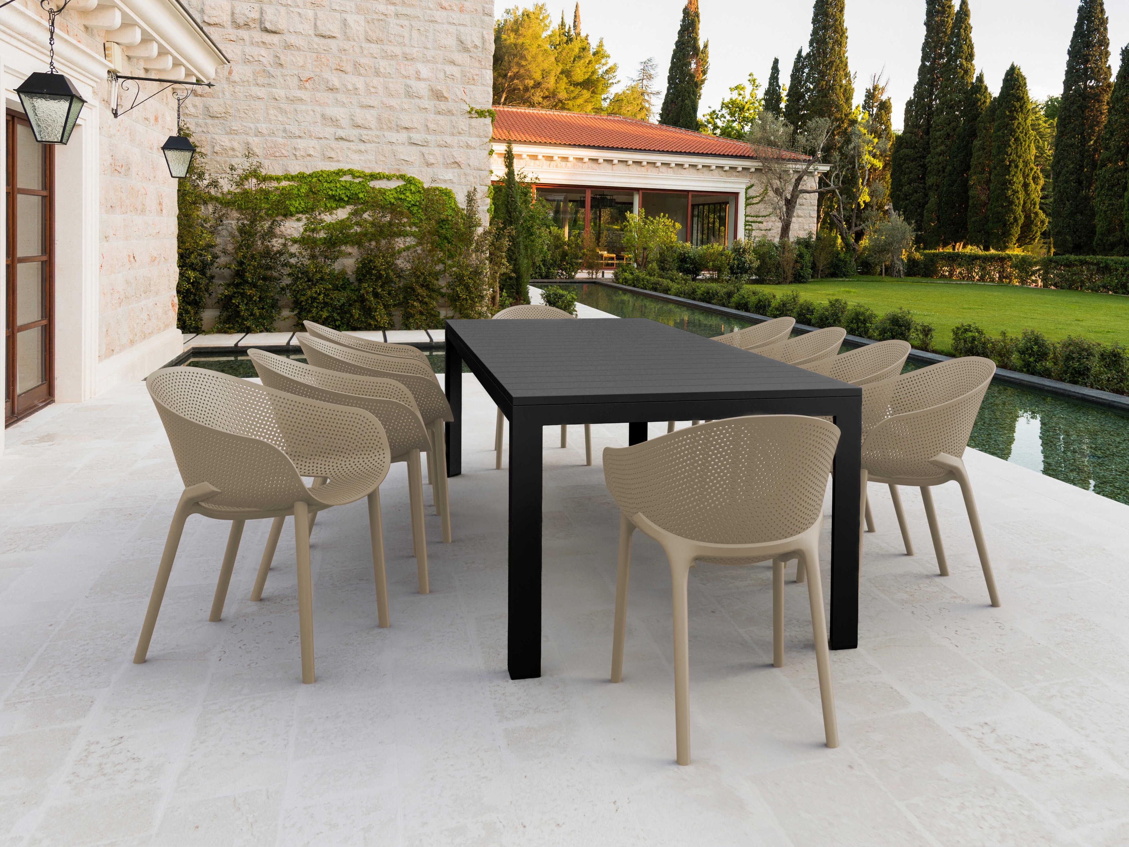 Sky Black Taupe Polypropylene Dining Set