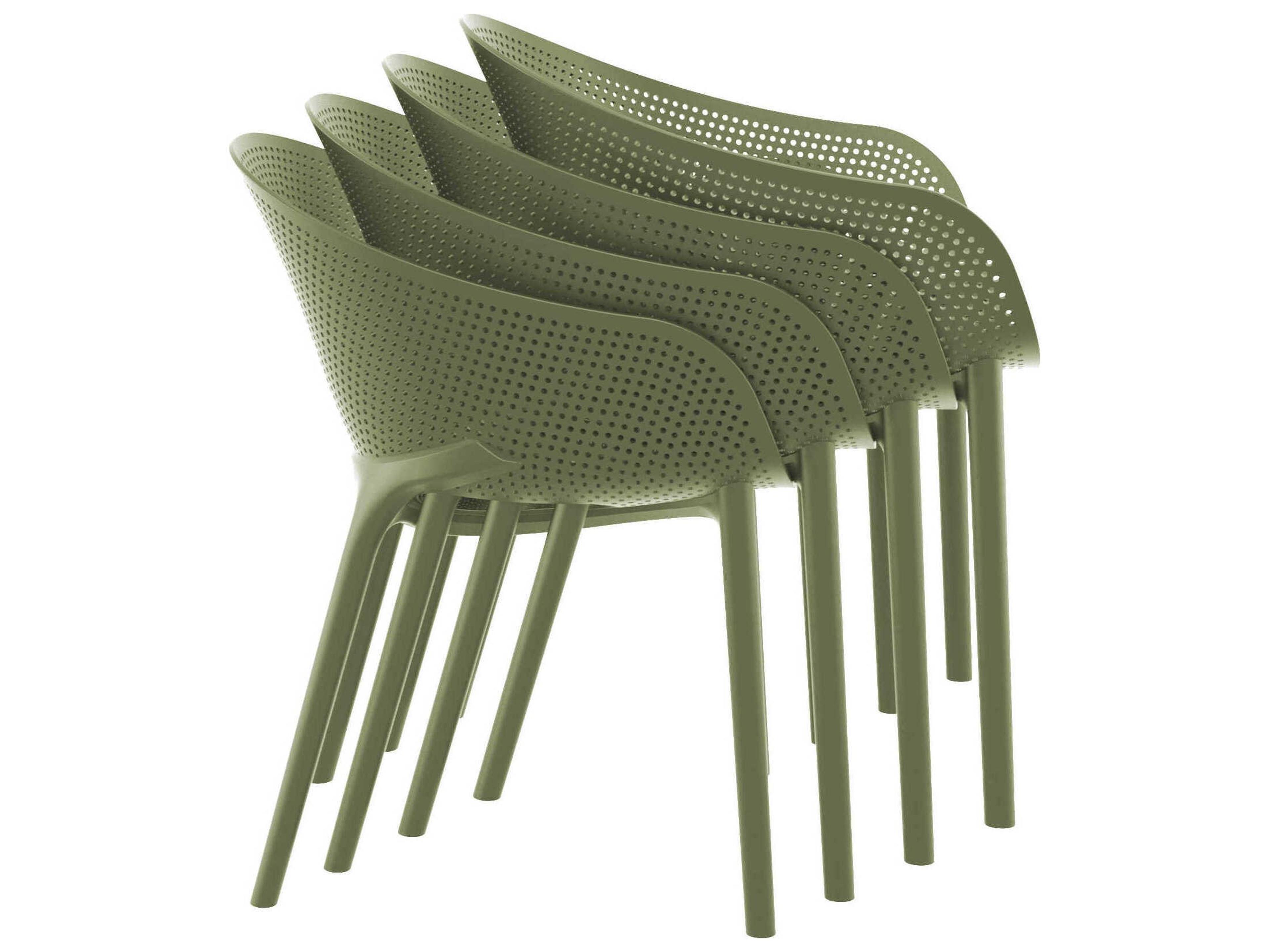 Compamia Sky Black Olive Green Polypropylene Dining Set