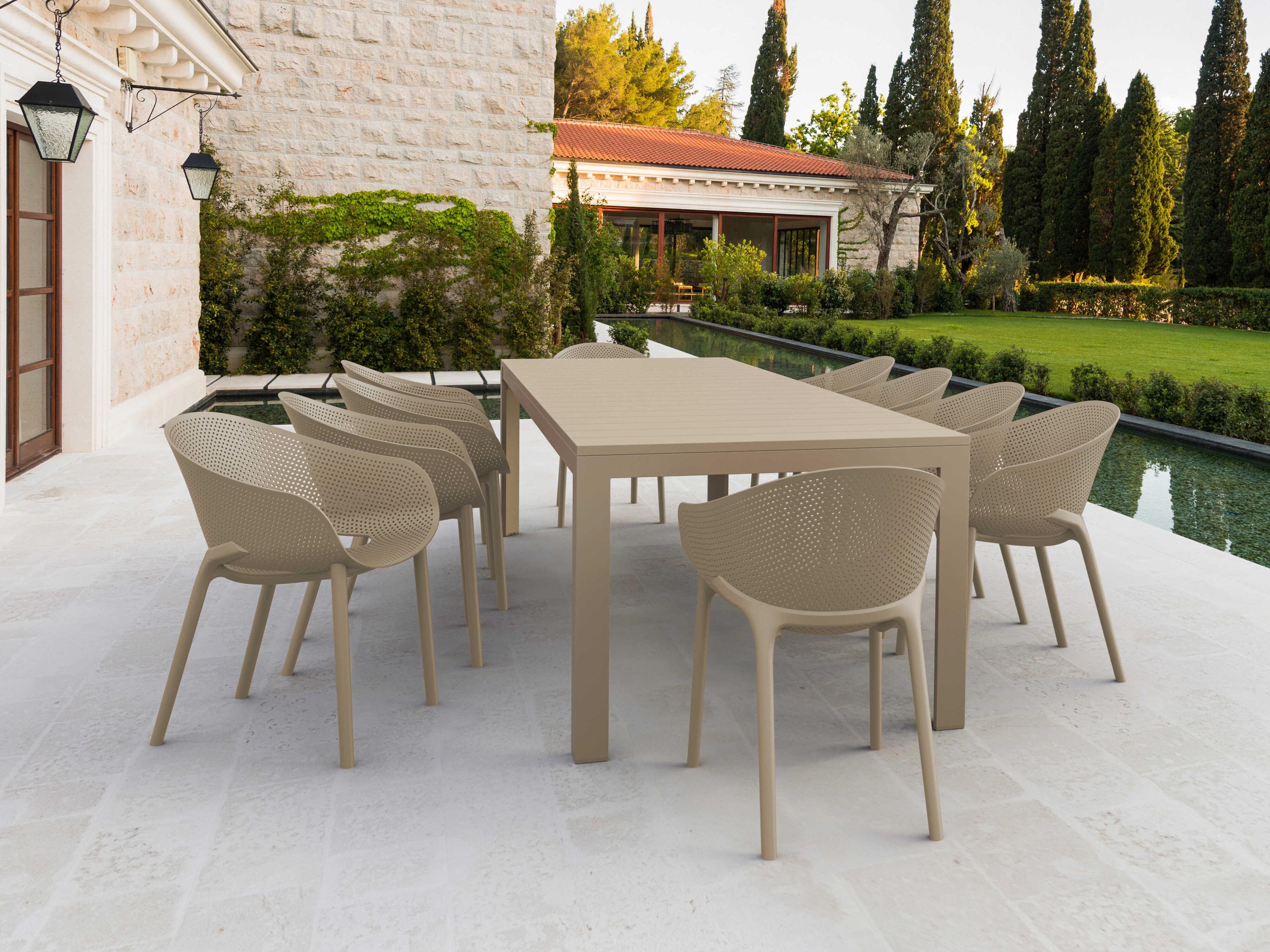 Sky Taupe Polypropylene Dining Set