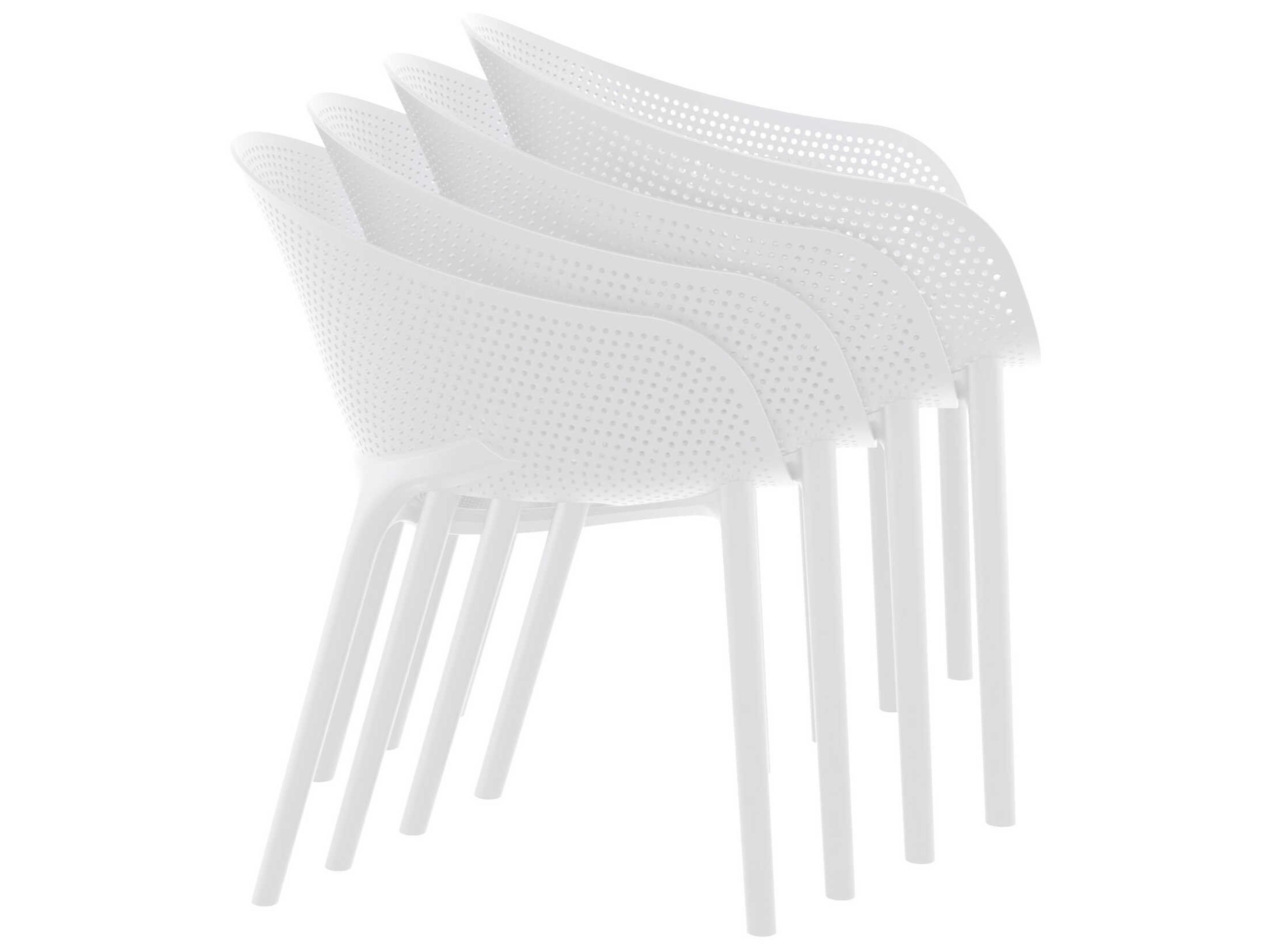 Compamia Sky Taupe White Polypropylene Dining Set